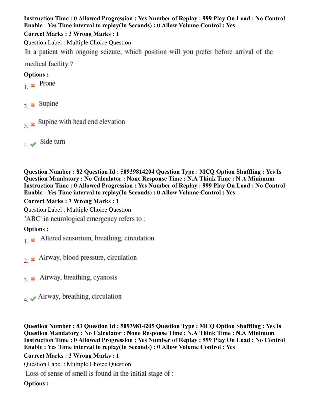 BHU RET Neurology 2020 Question Paper - Page 46