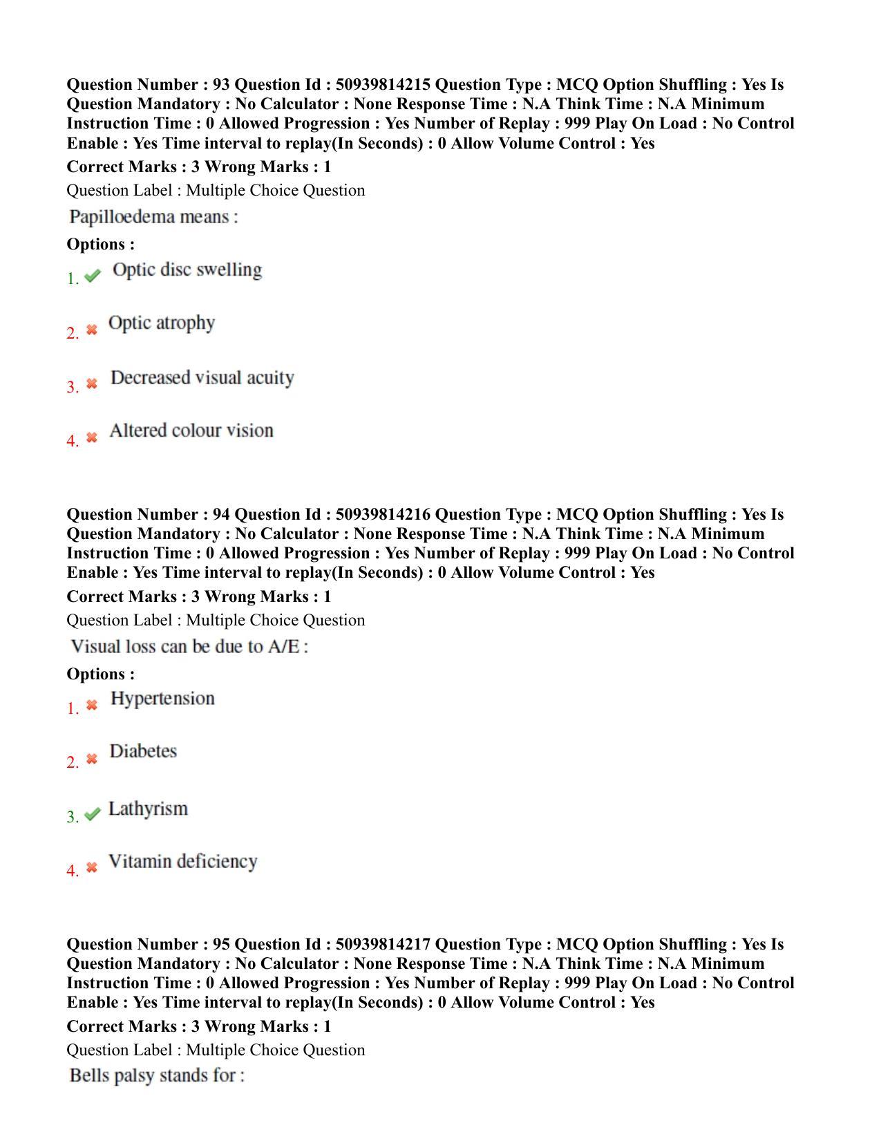 BHU RET Neurology 2020 Question Paper  - Page 51