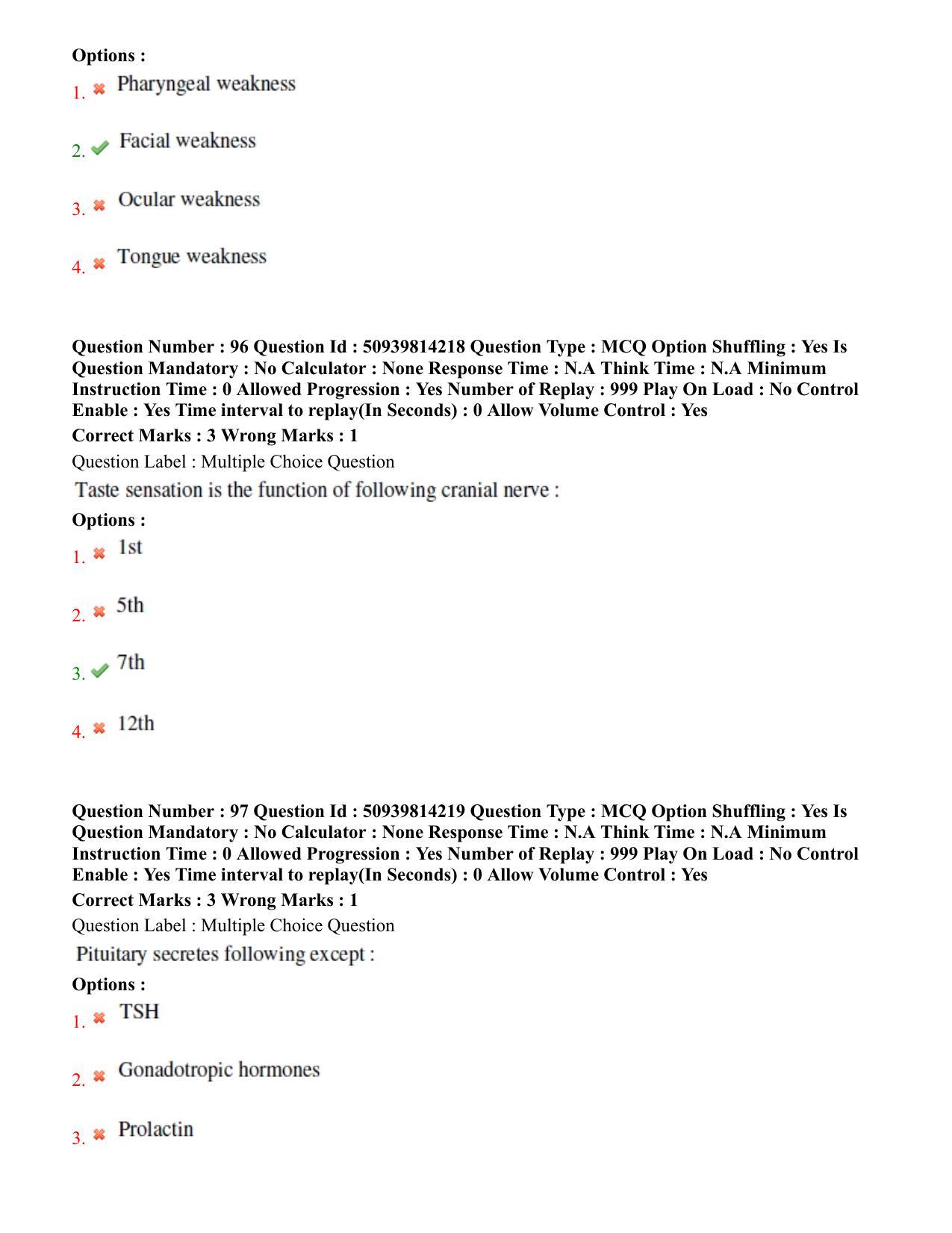 BHU RET Neurology 2020 Question Paper - Page 52