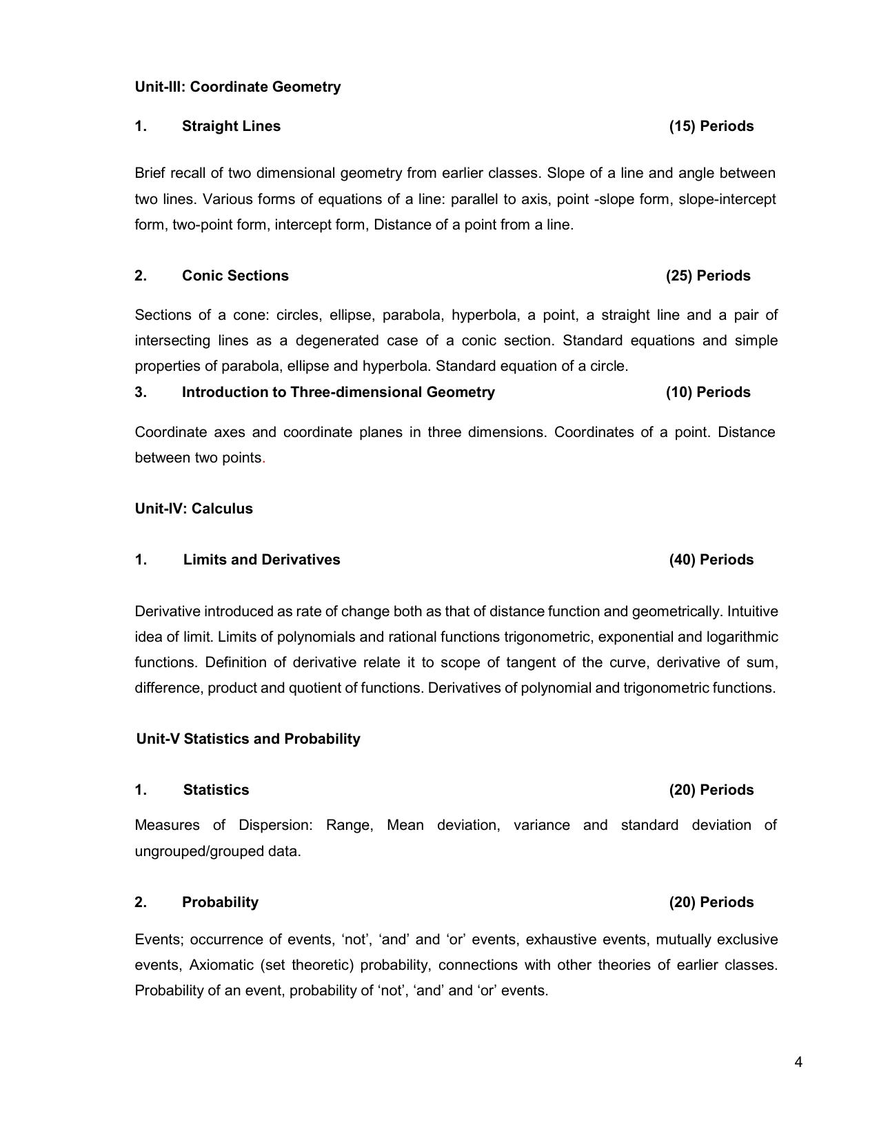 CHSE Odisha Class 12 Syllabus for Mathematics - Page 4
