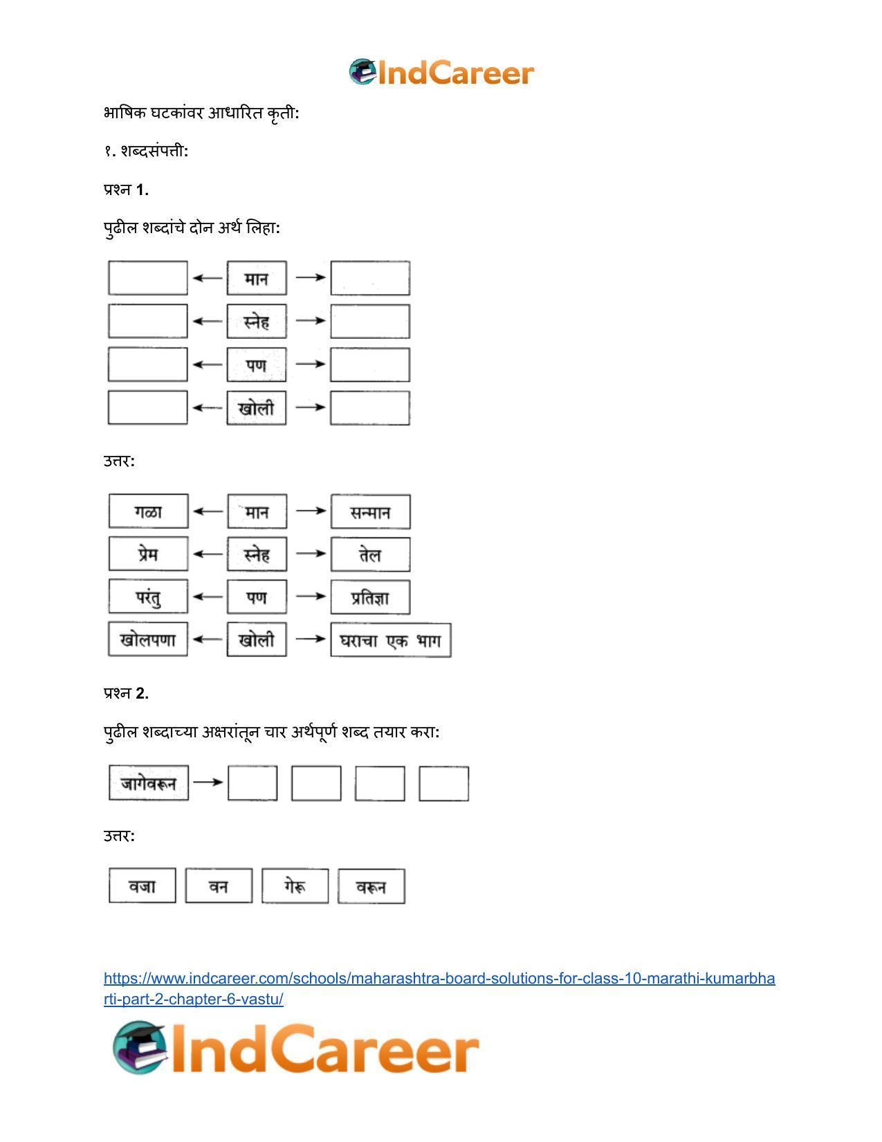 Maharashtra Board Solutions for Class 10- Marathi Kumarbharti (Part- 2): Chapter 6- वस्तू - Page 15