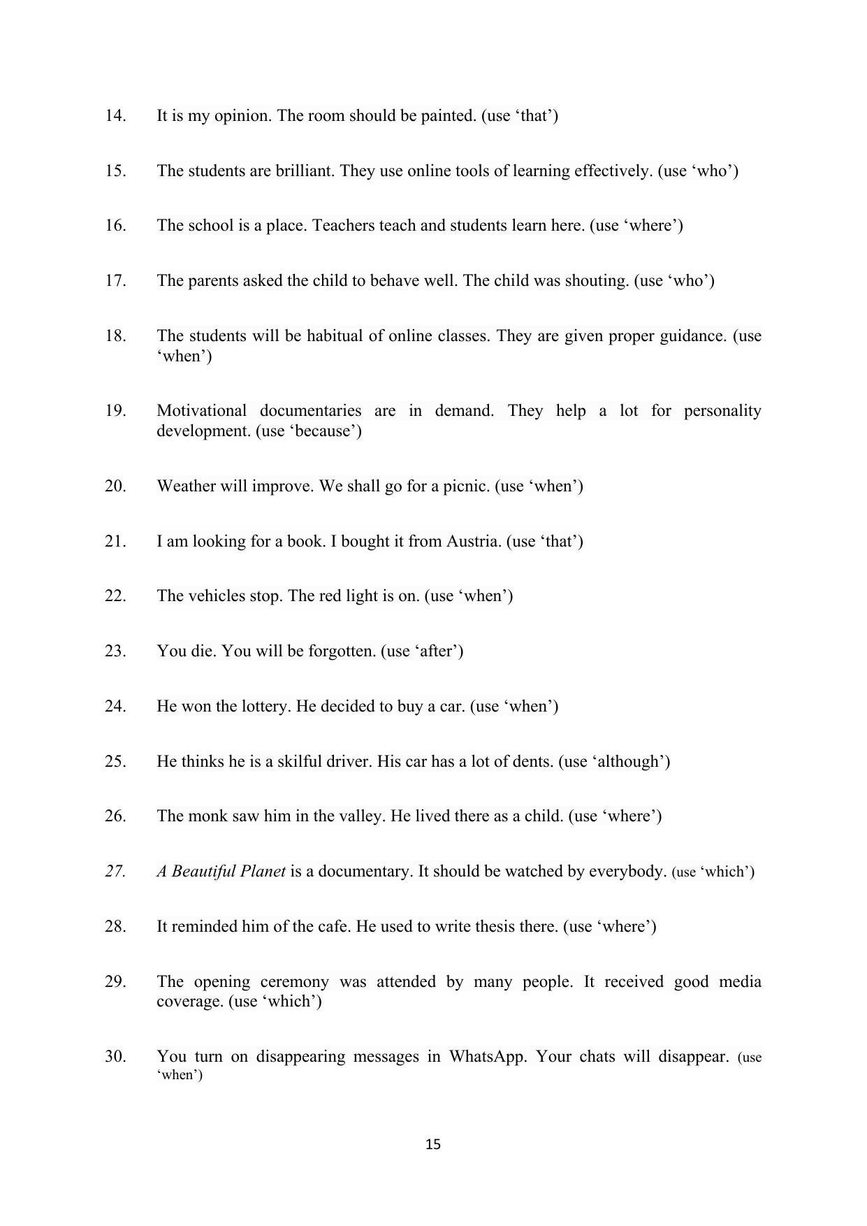 RBSE 2023 Class 12 English Question Bank - Page 31