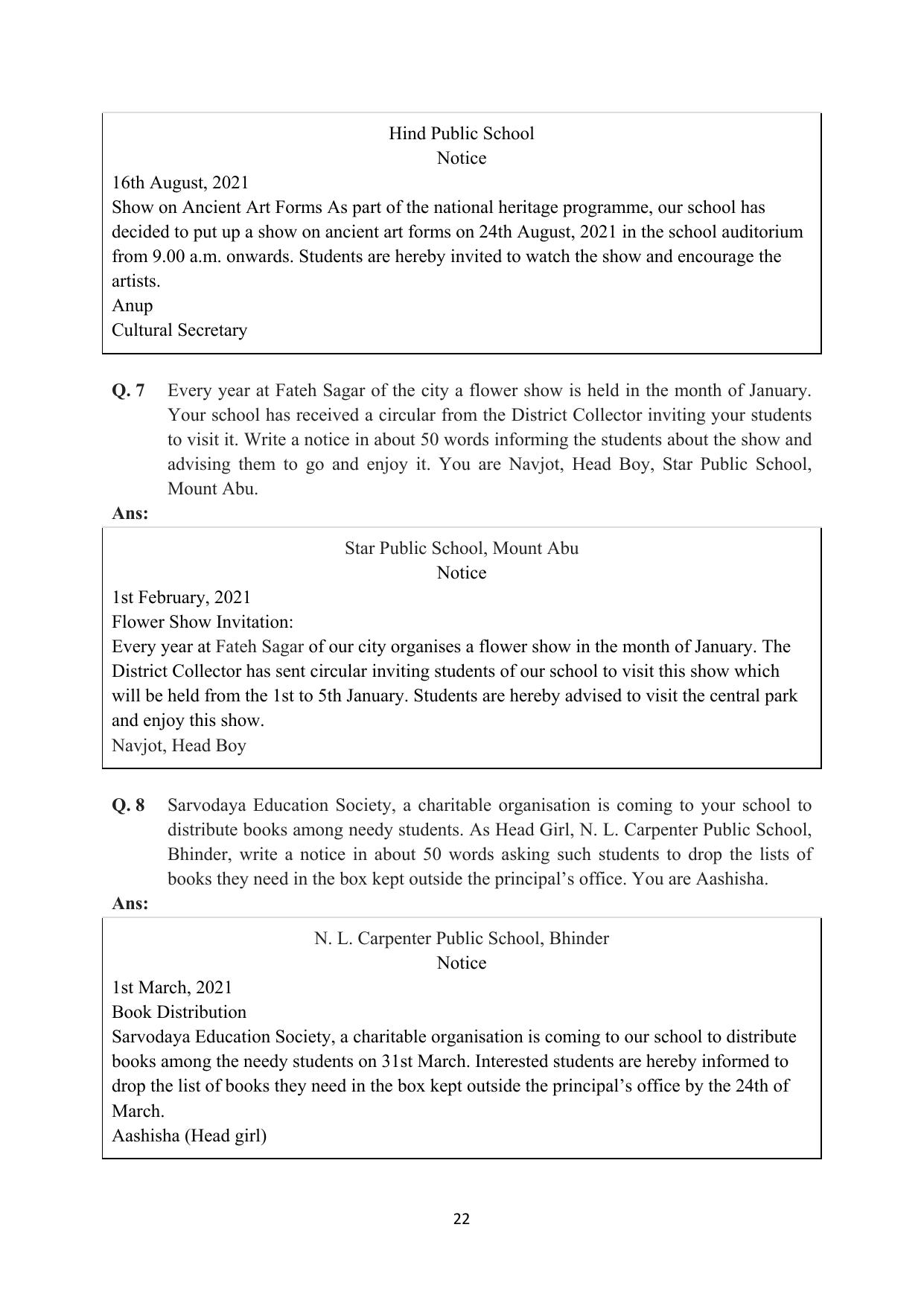 RBSE 2023 Class 12 English Question Bank - Page 38