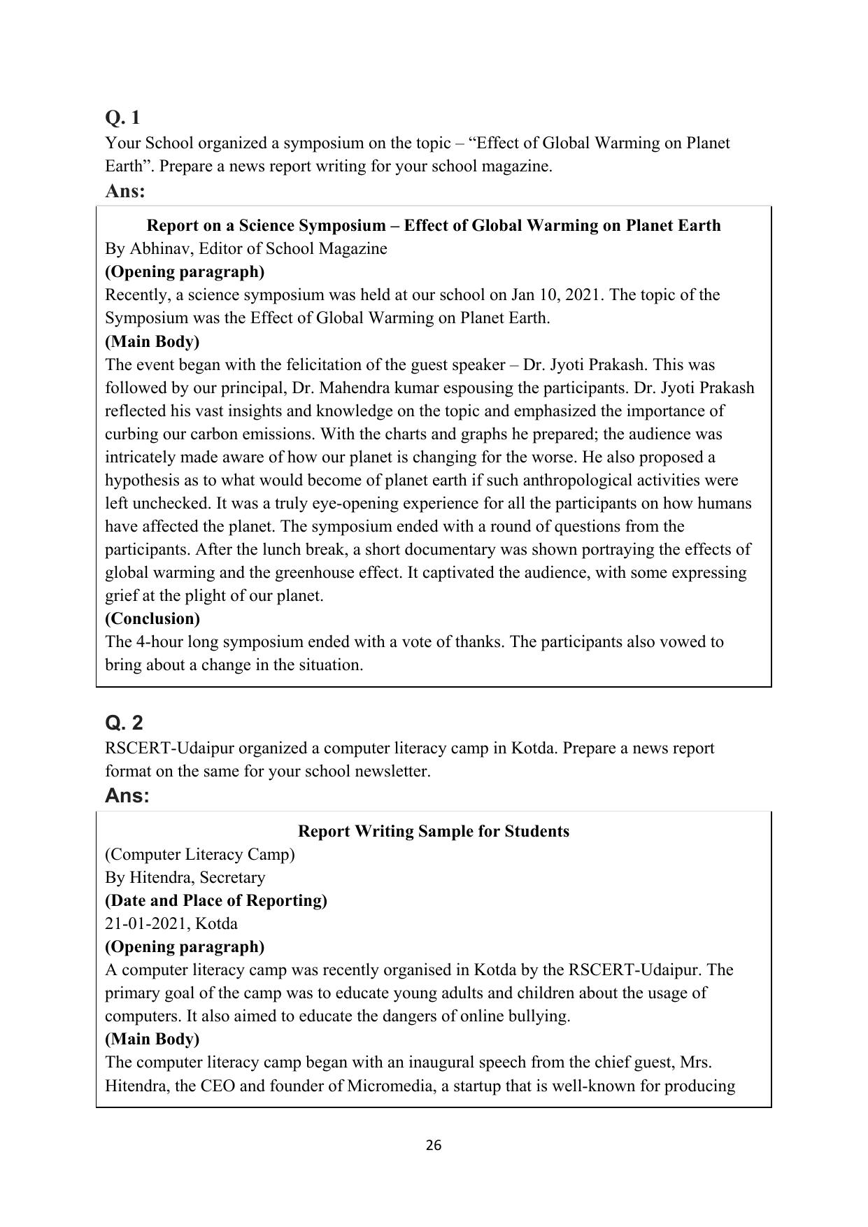 RBSE 2023 Class 12 English Question Bank - Page 42
