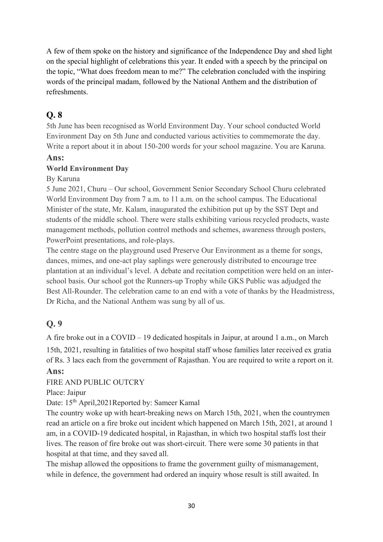 RBSE 2023 Class 12 English Question Bank - Page 46