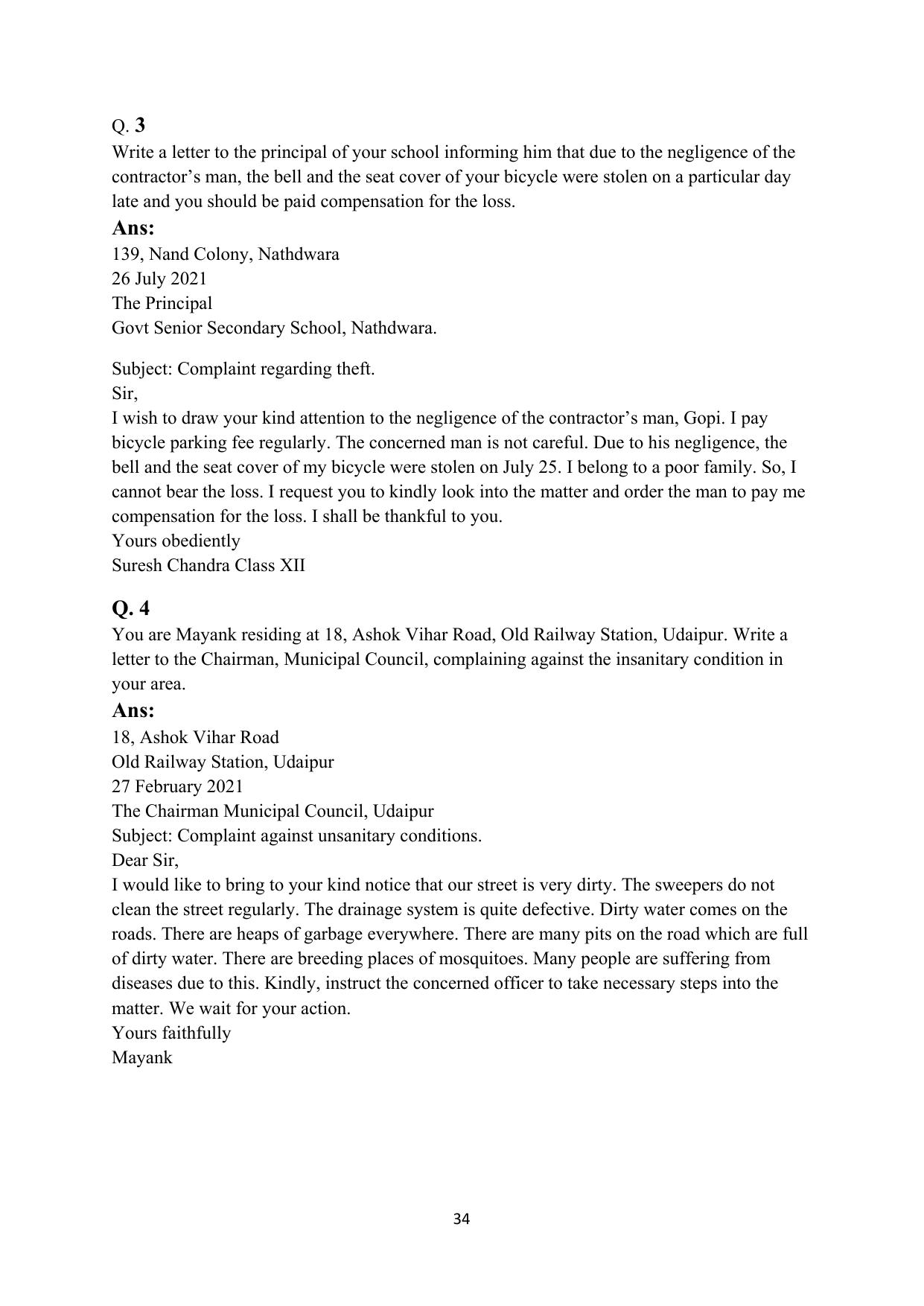 RBSE 2023 Class 12 English Question Bank - Page 50