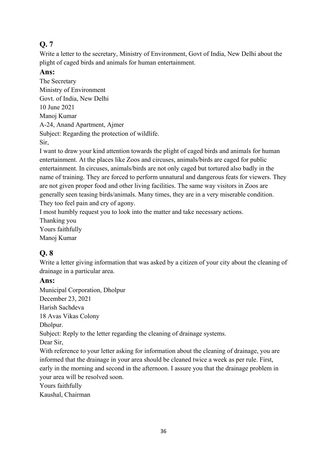 RBSE 2023 Class 12 English Question Bank - Page 52