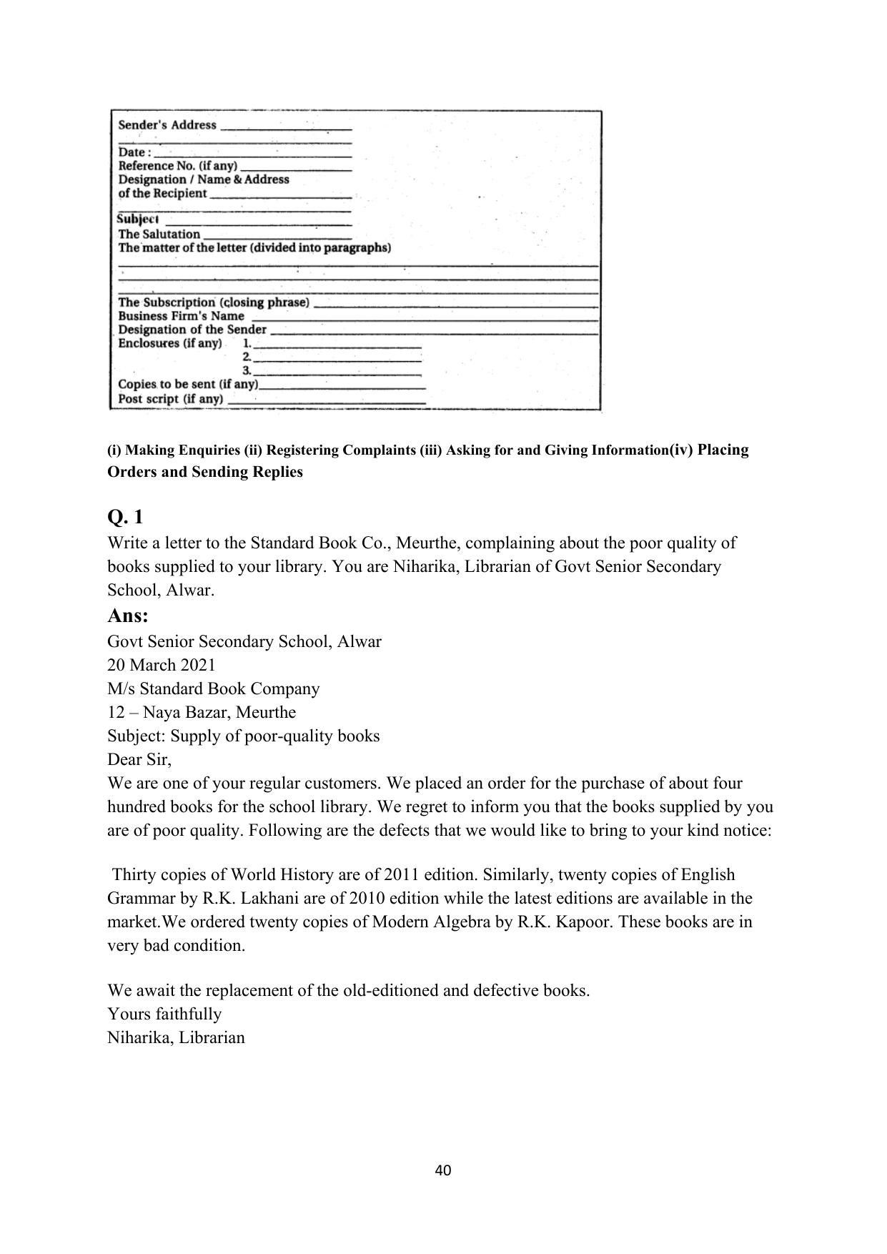 RBSE 2023 Class 12 English Question Bank - Page 56