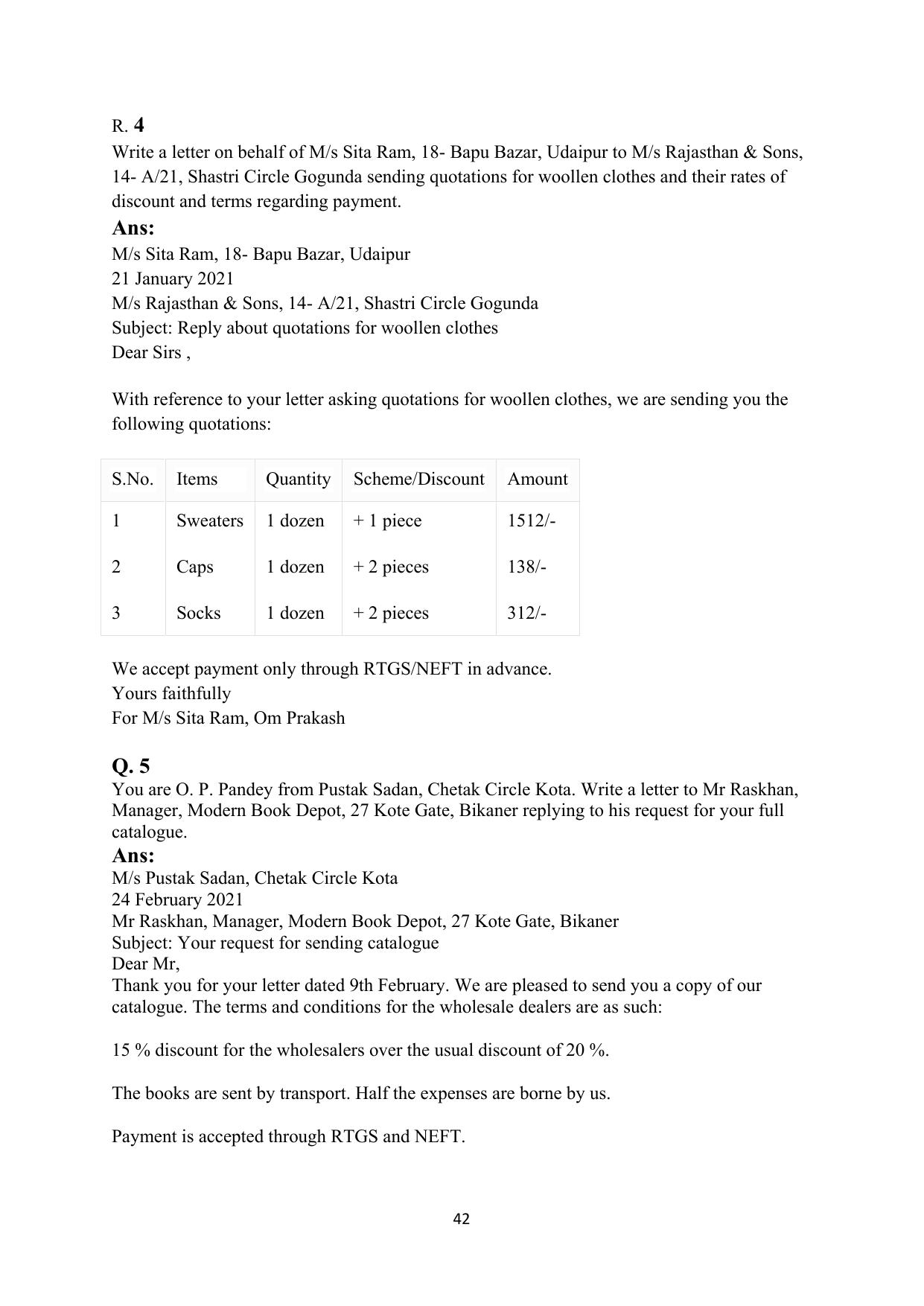 RBSE 2023 Class 12 English Question Bank - Page 58