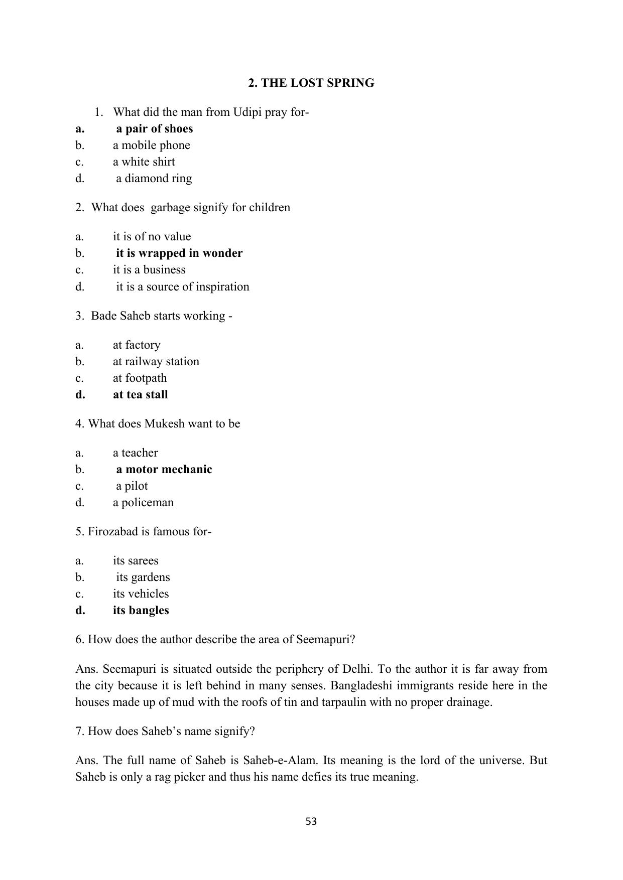 RBSE 2023 Class 12 English Question Bank - Page 69