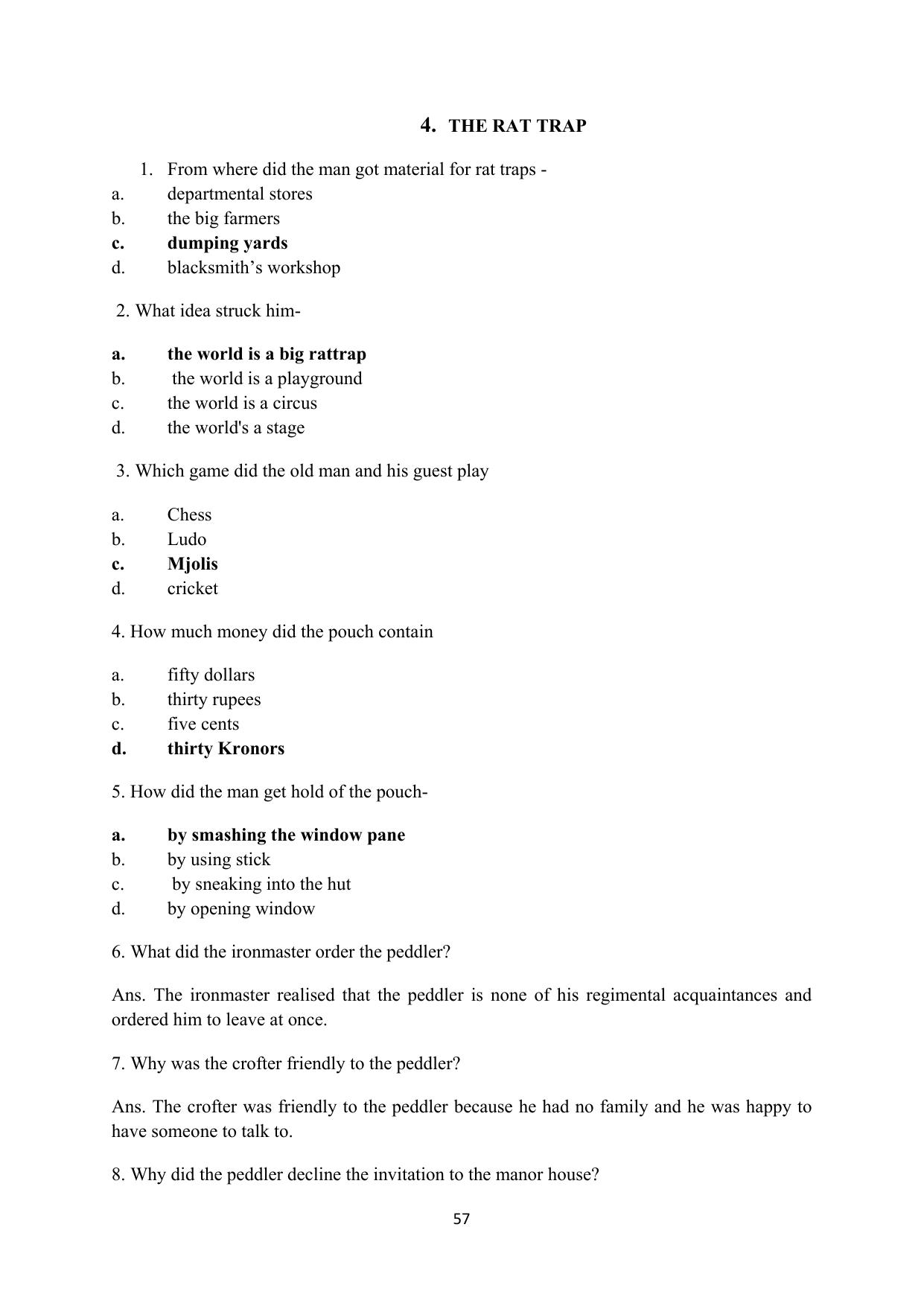 RBSE 2023 Class 12 English Question Bank - Page 73