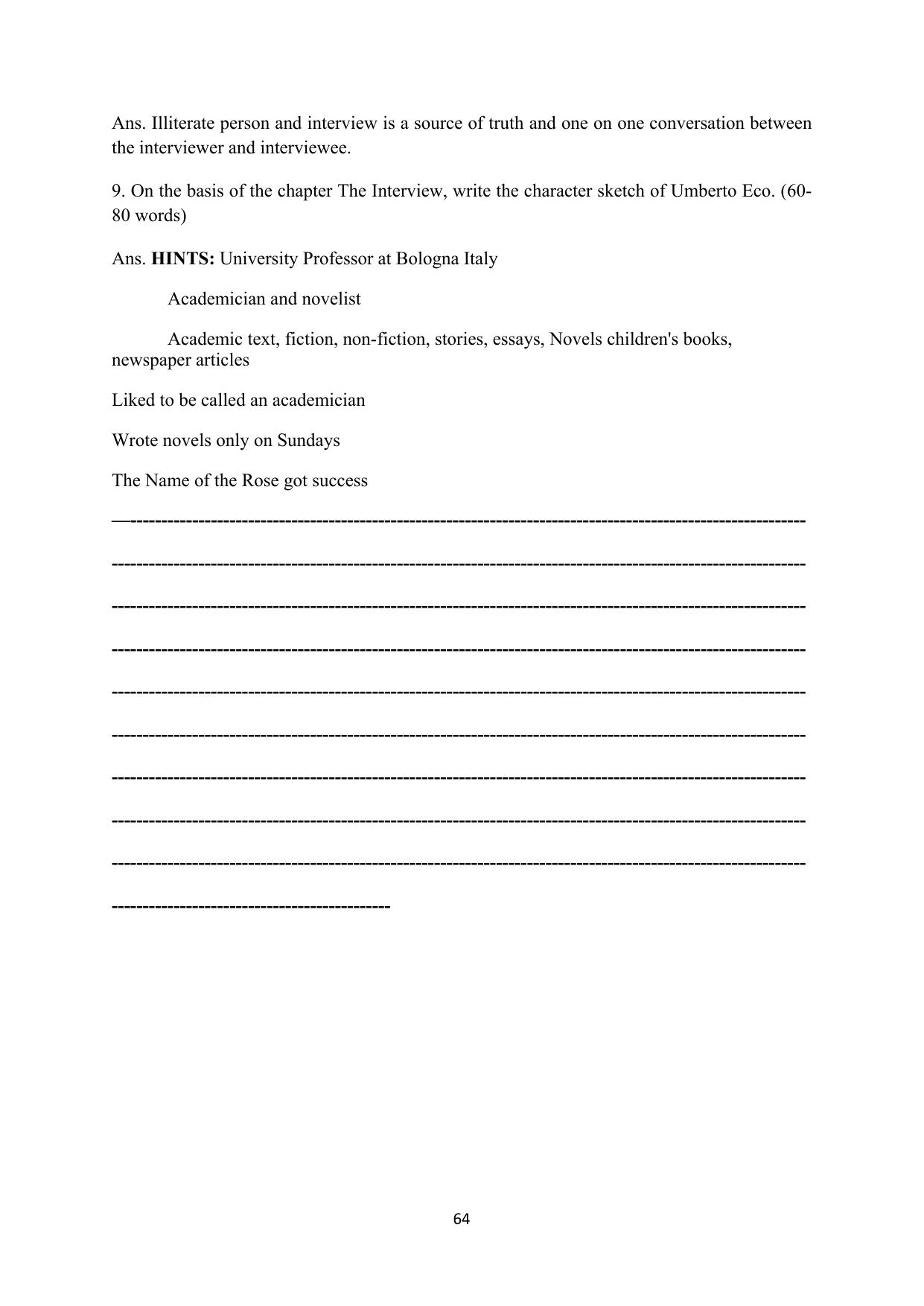 RBSE 2023 Class 12 English Question Bank - Page 80