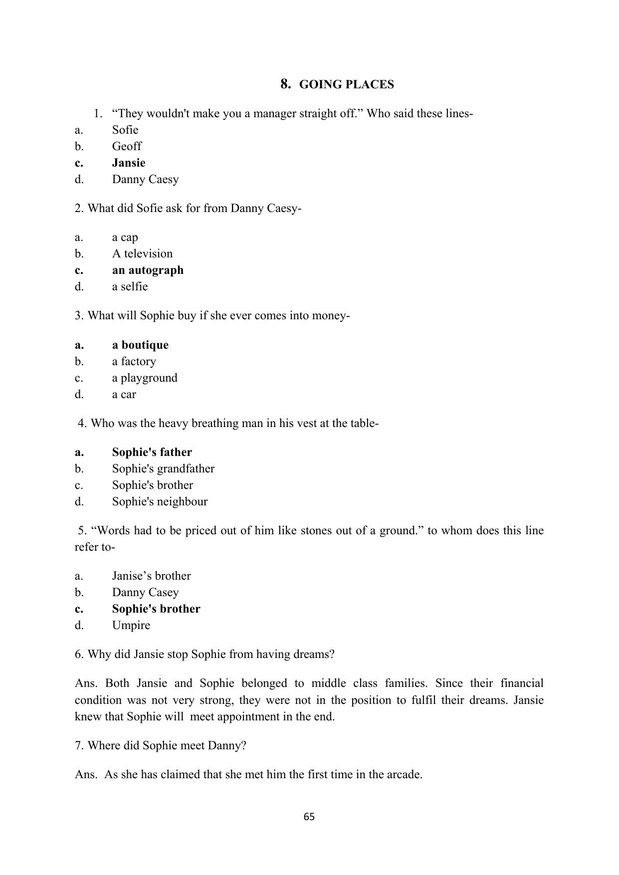 RBSE 2023 Class 12 English Question Bank - Page 81