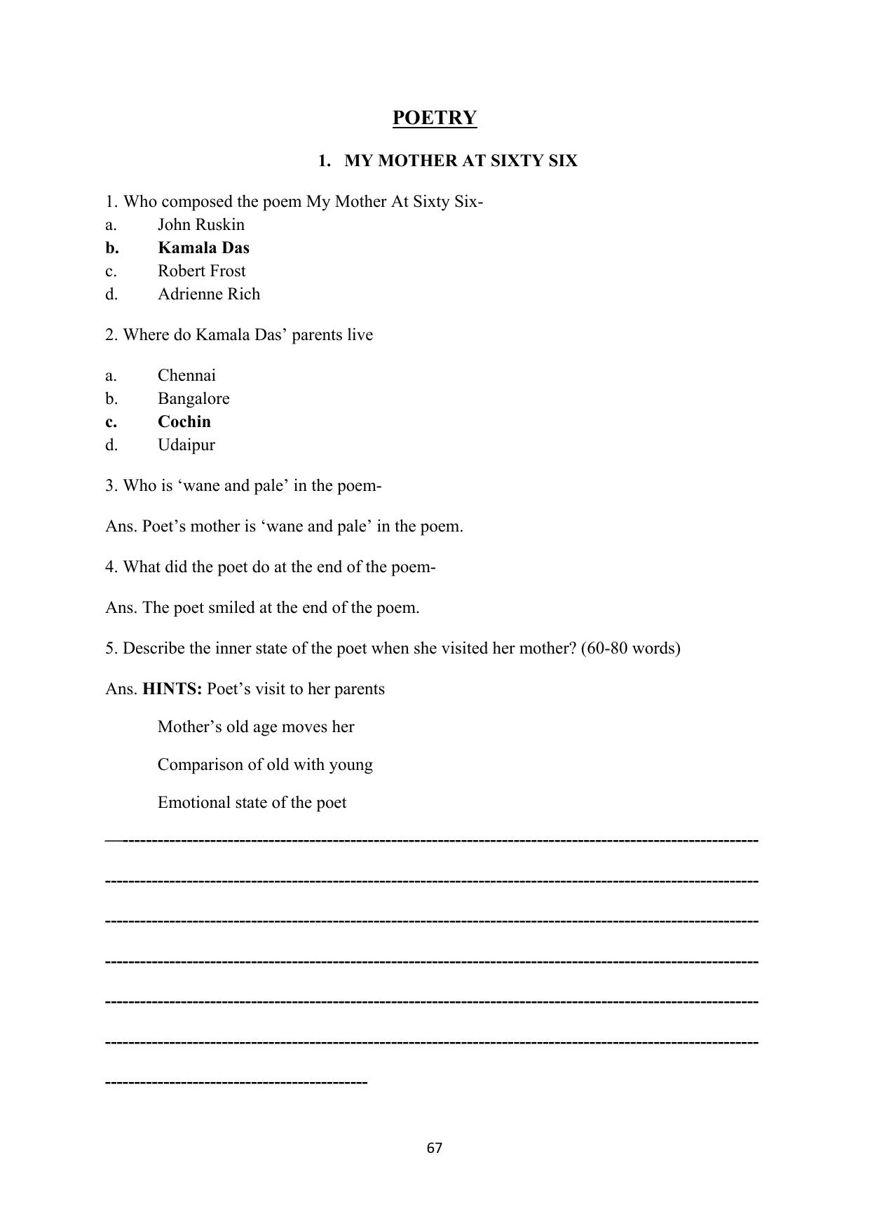 RBSE 2023 Class 12 English Question Bank - Page 83