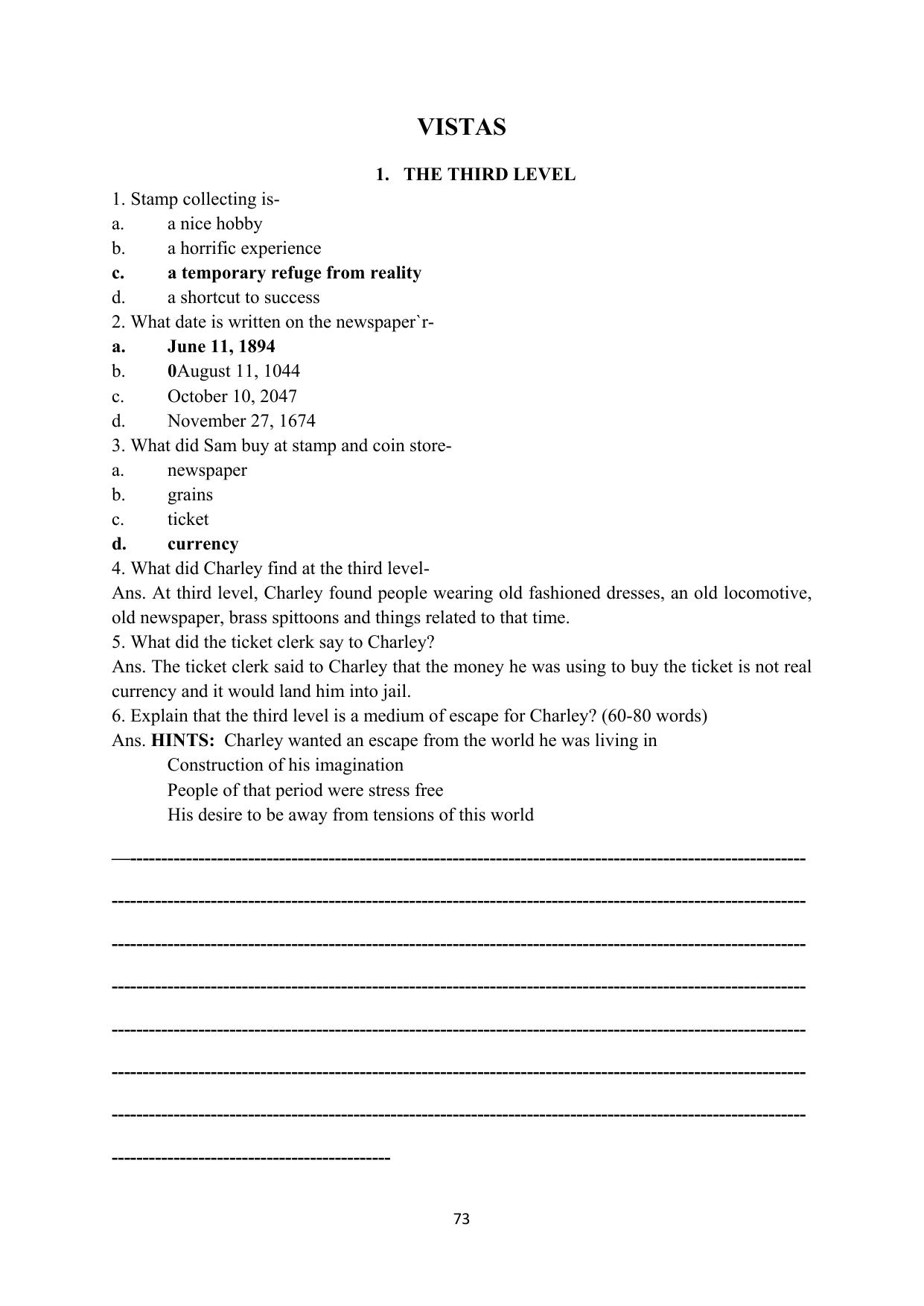 RBSE 2023 Class 12 English Question Bank - Page 89