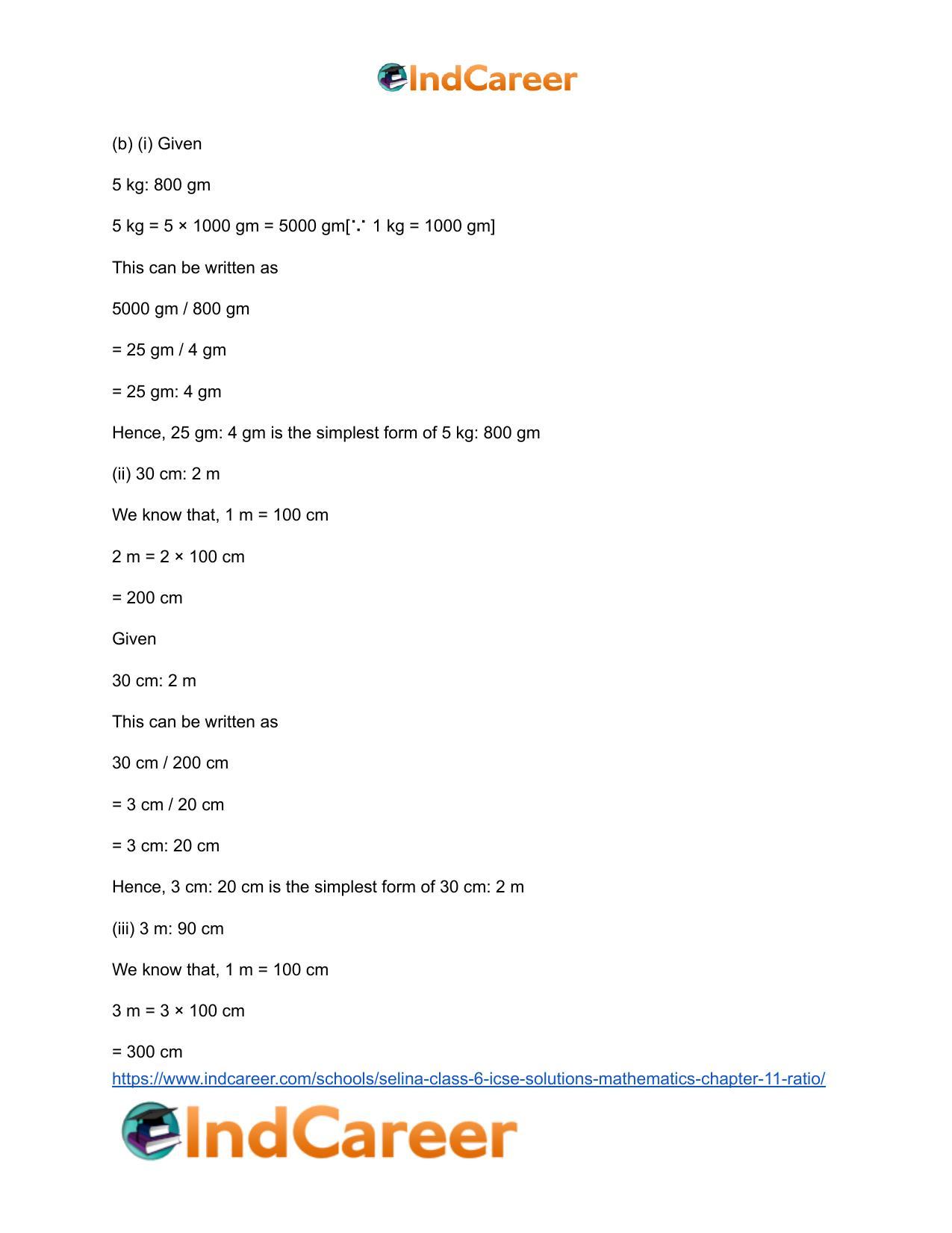 Selina Class 6 ICSE Solutions Mathematics : Chapter 11- Ratio - Page 4