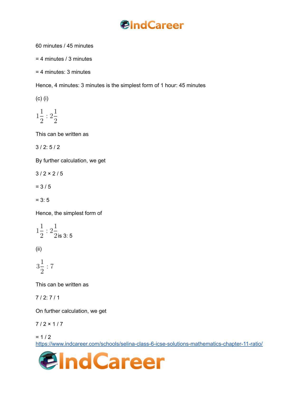 Selina Class 6 ICSE Solutions Mathematics : Chapter 11- Ratio - Page 6