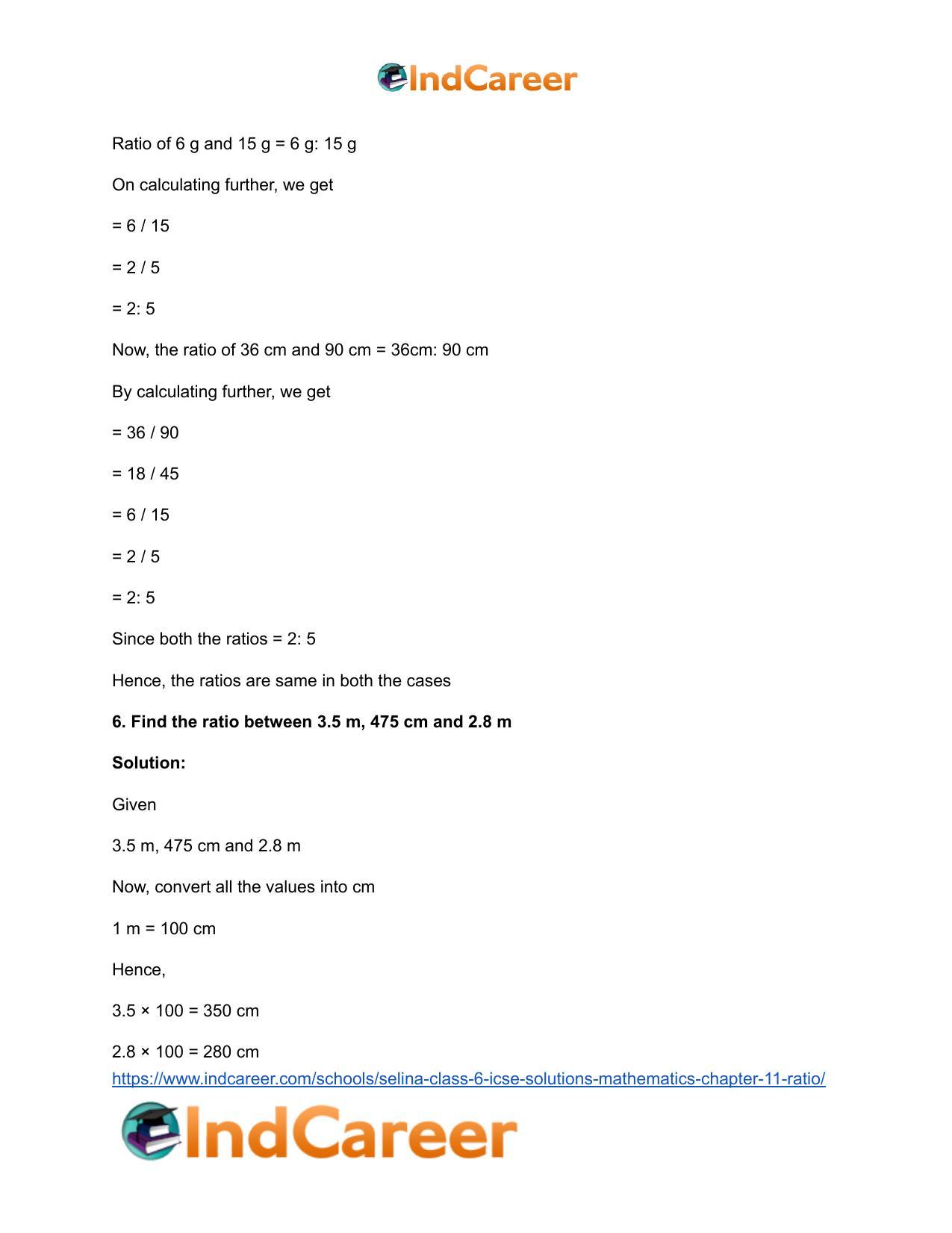 Selina Class 6 ICSE Solutions Mathematics : Chapter 11- Ratio - Page 10