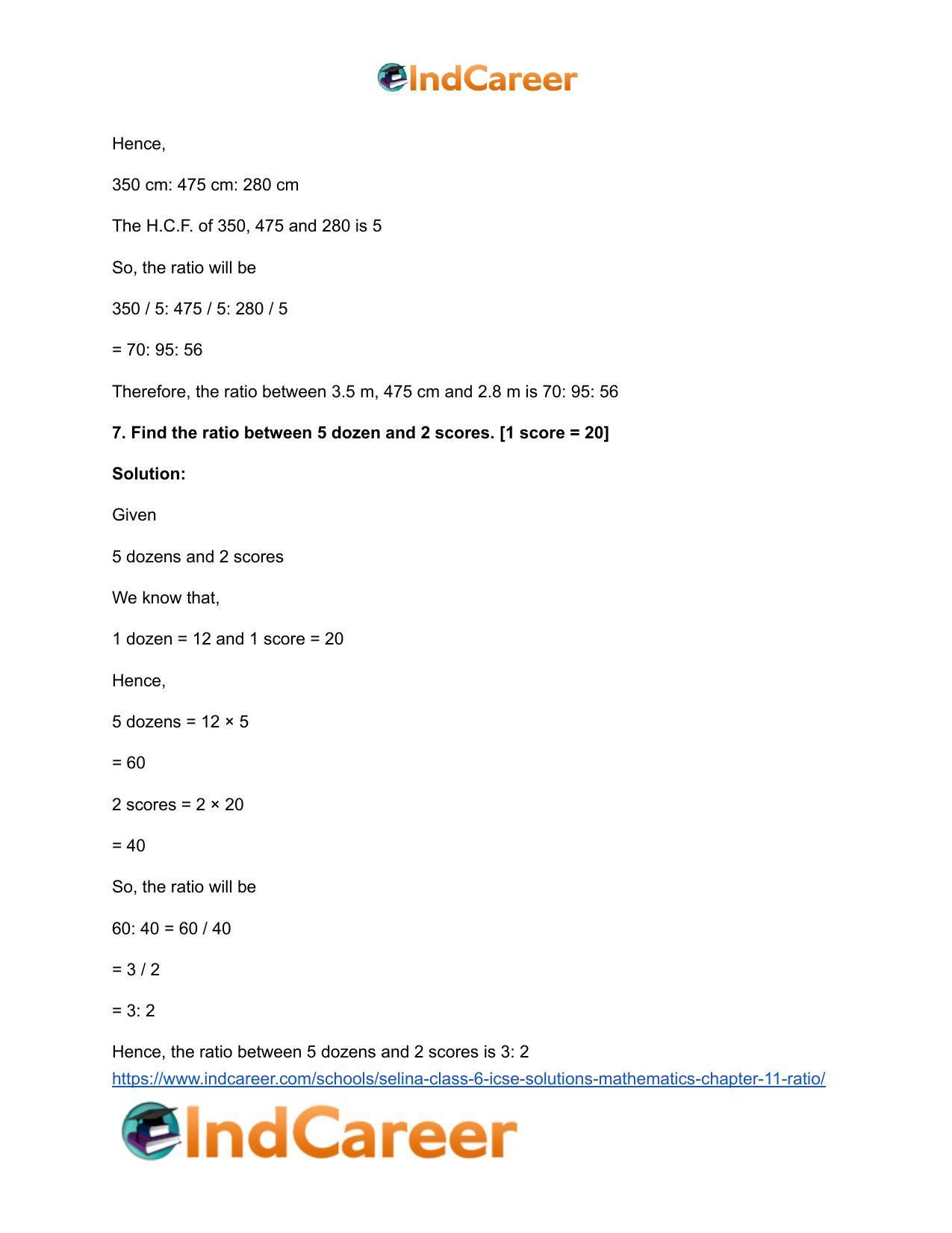 Selina Class 6 ICSE Solutions Mathematics : Chapter 11- Ratio - Page 11
