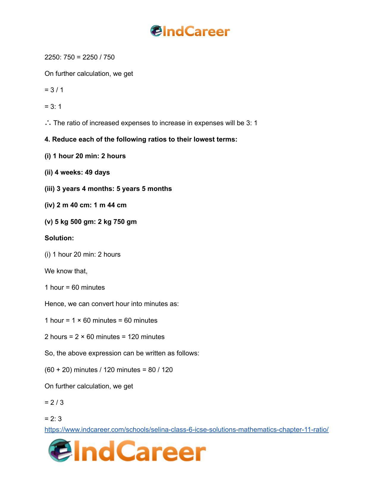 Selina Class 6 ICSE Solutions Mathematics : Chapter 11- Ratio - Page 16