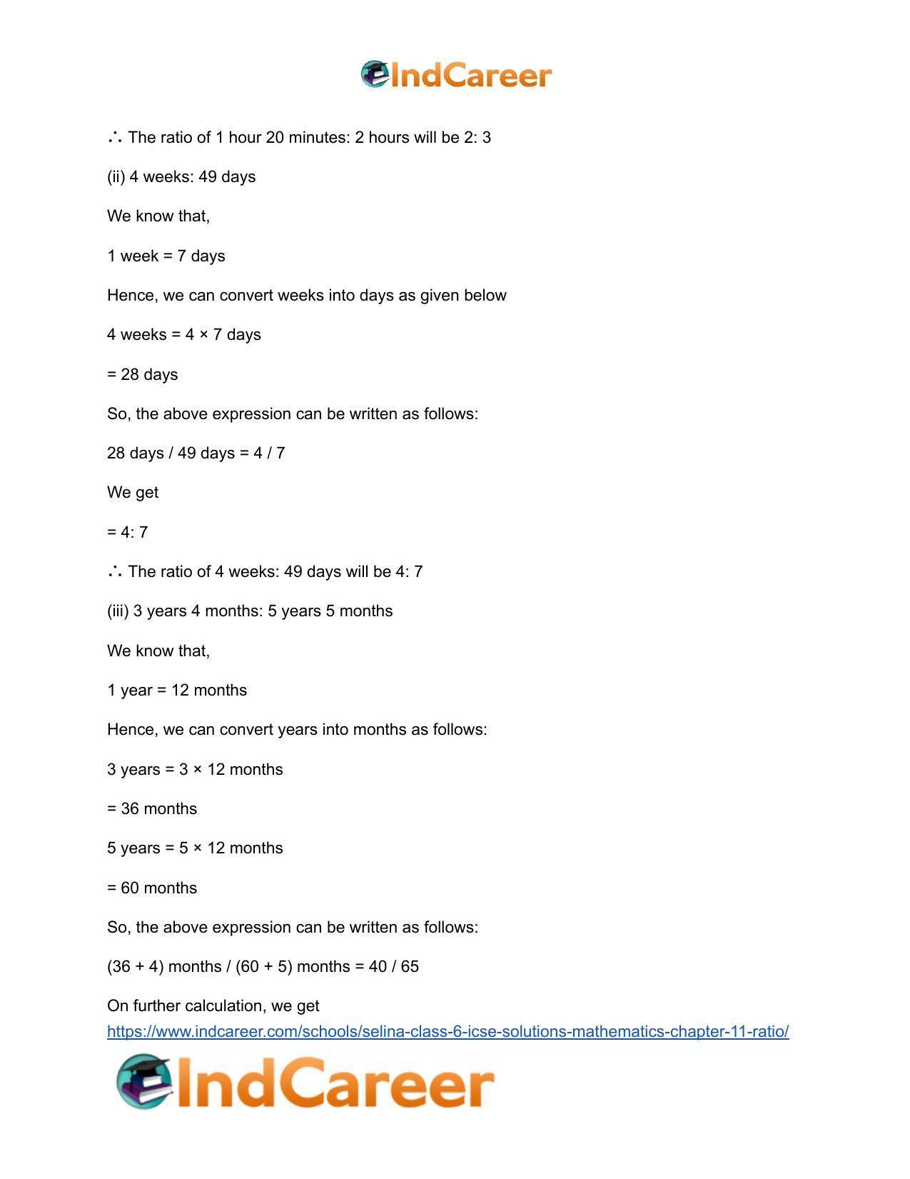 Selina Class 6 ICSE Solutions Mathematics : Chapter 11- Ratio - Page 17