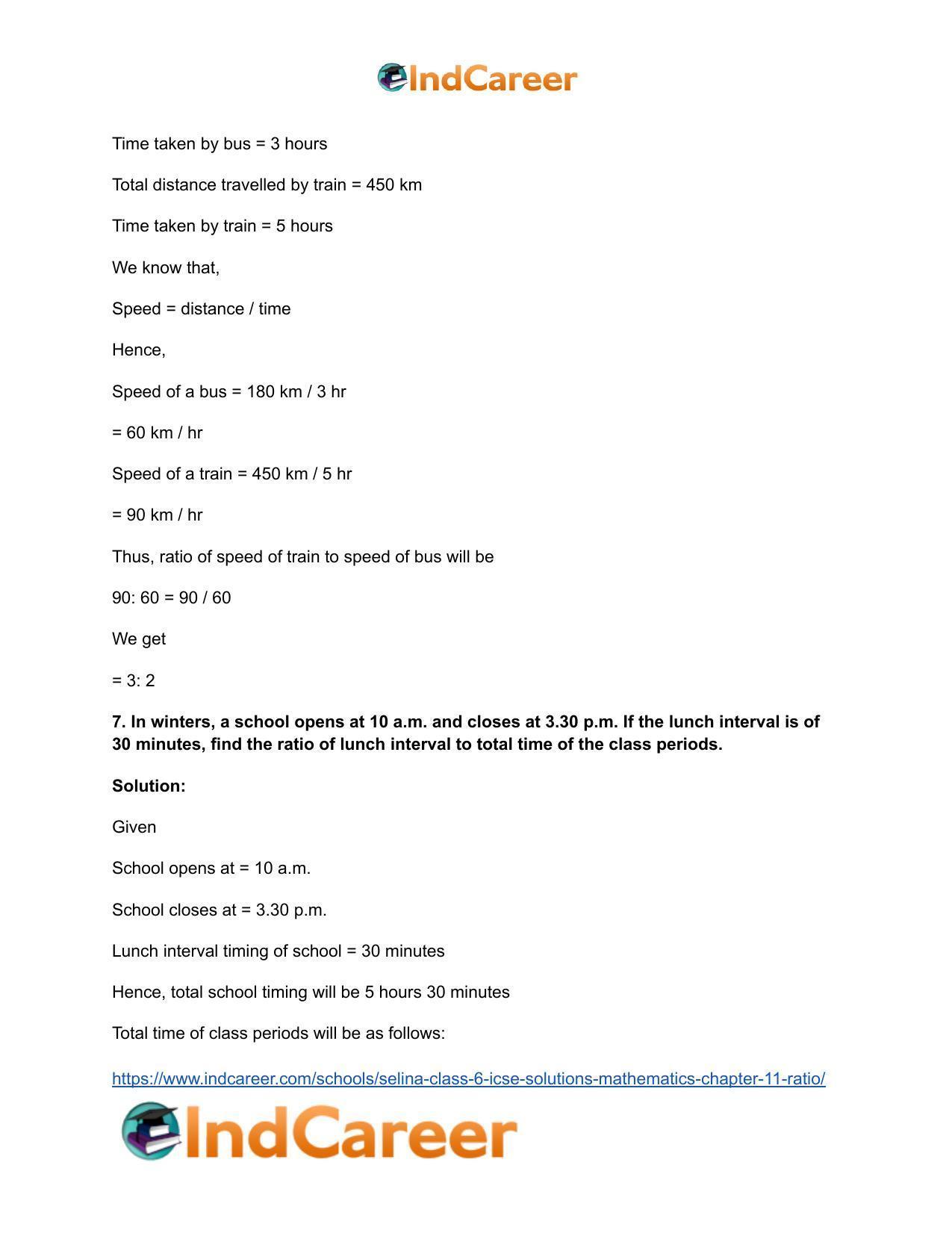 Selina Class 6 ICSE Solutions Mathematics : Chapter 11- Ratio - Page 20