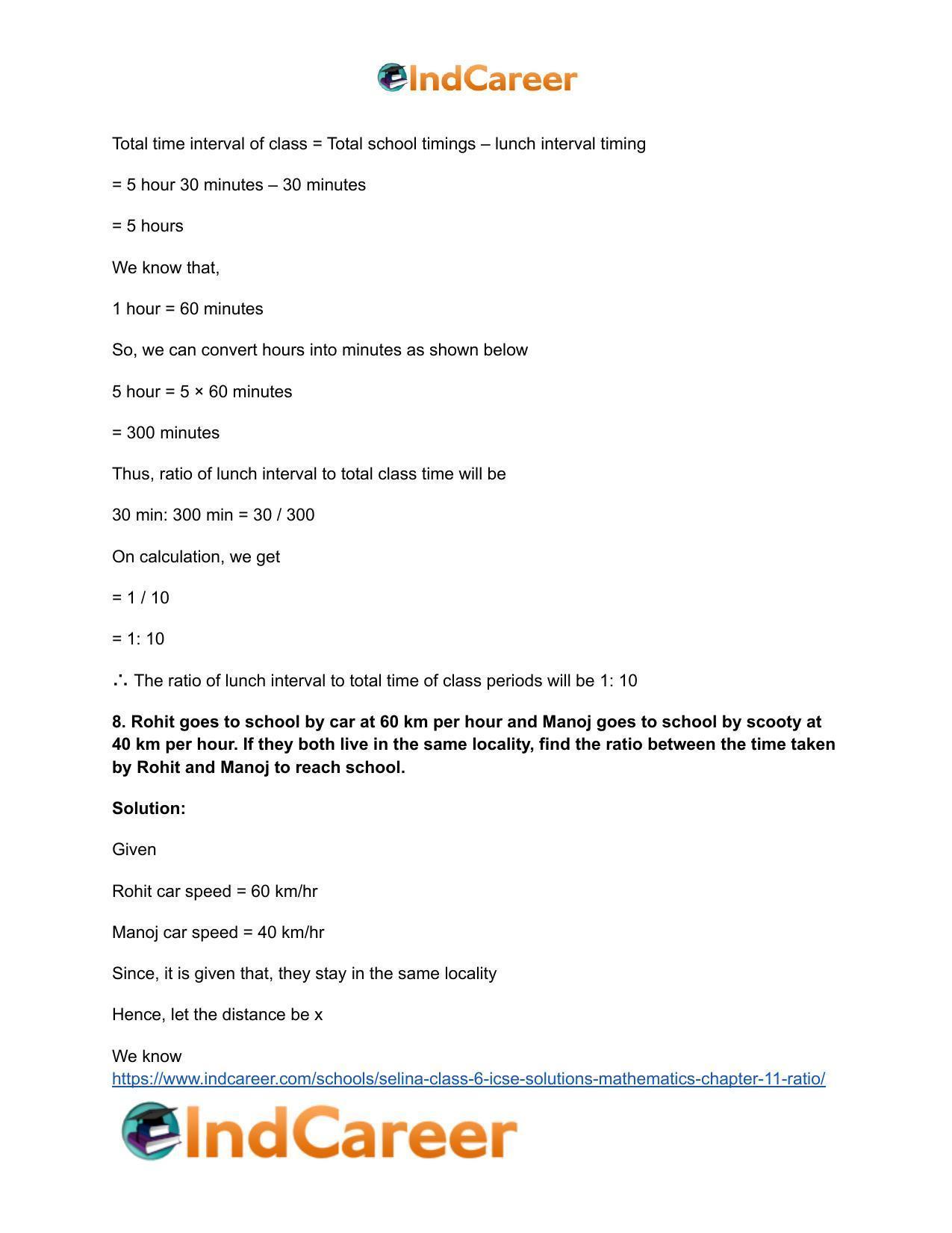 Selina Class 6 ICSE Solutions Mathematics : Chapter 11- Ratio - Page 21