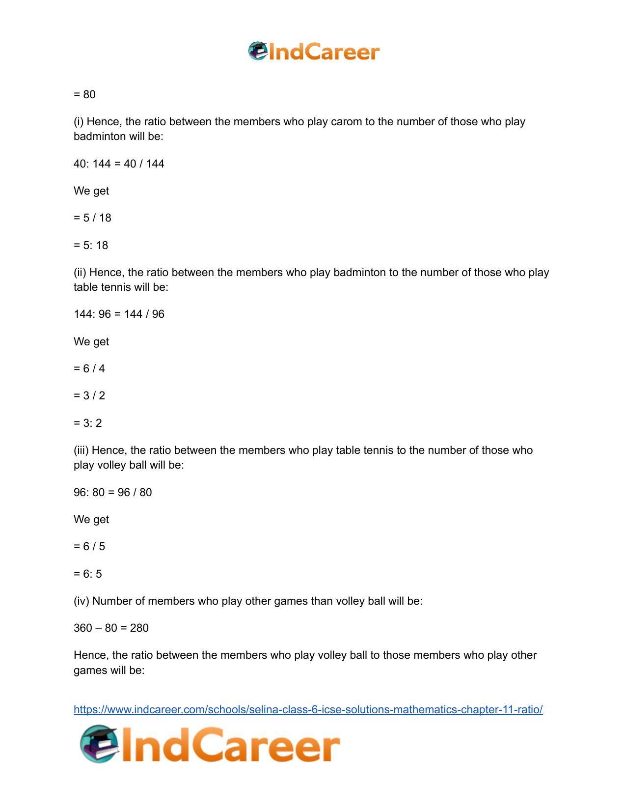 Selina Class 6 ICSE Solutions Mathematics : Chapter 11- Ratio - Page 23