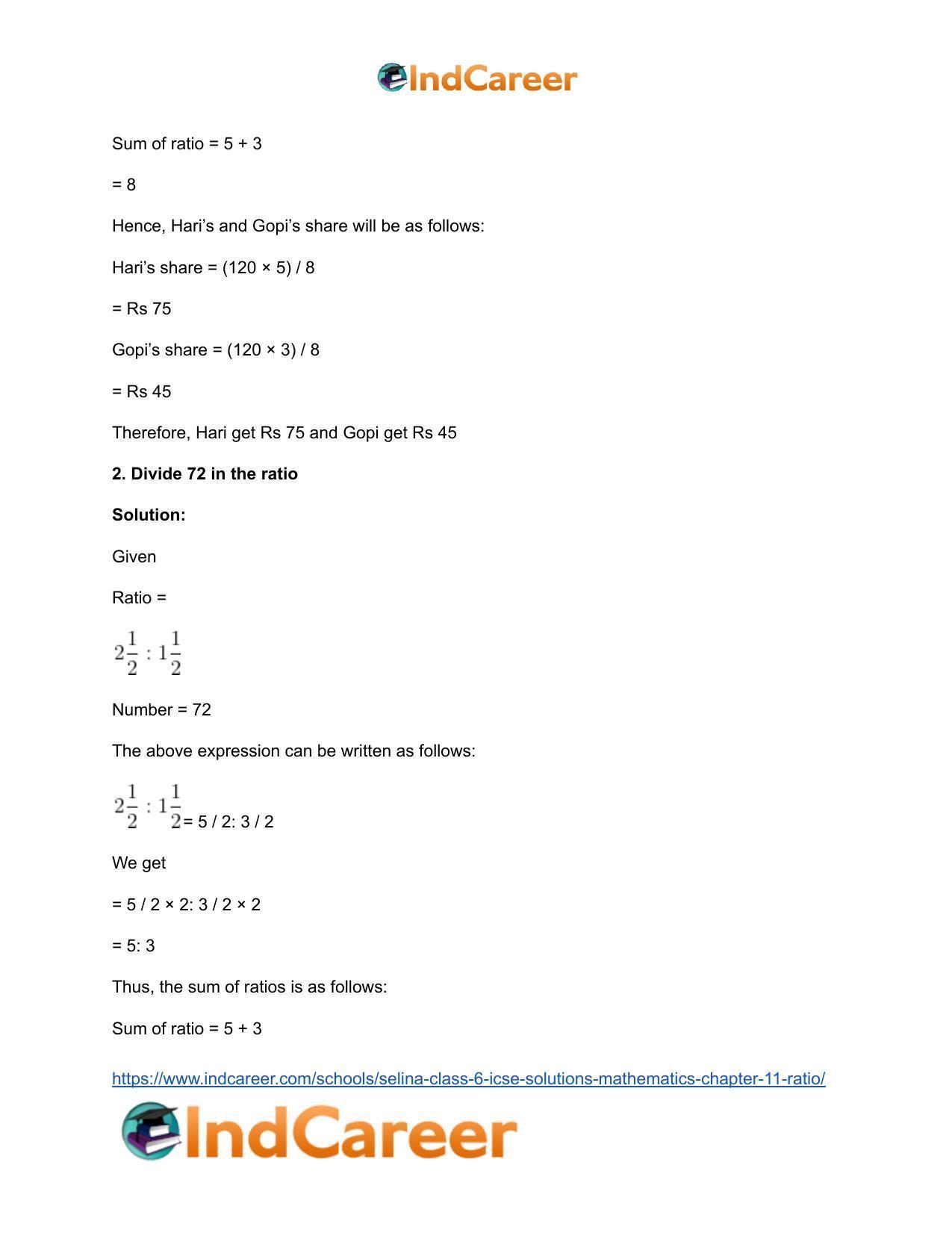 Selina Class 6 ICSE Solutions Mathematics : Chapter 11- Ratio - Page 27