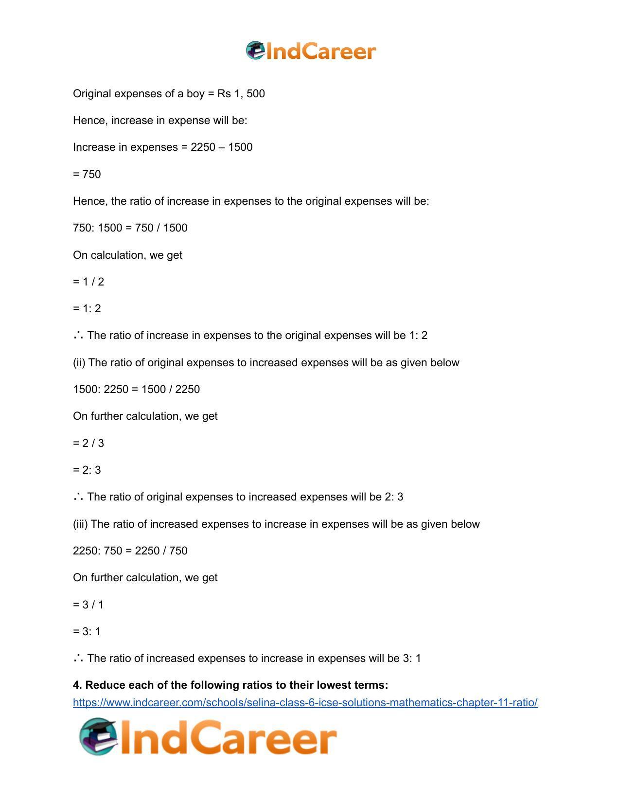 Selina Class 6 ICSE Solutions Mathematics : Chapter 11- Ratio - Page 44
