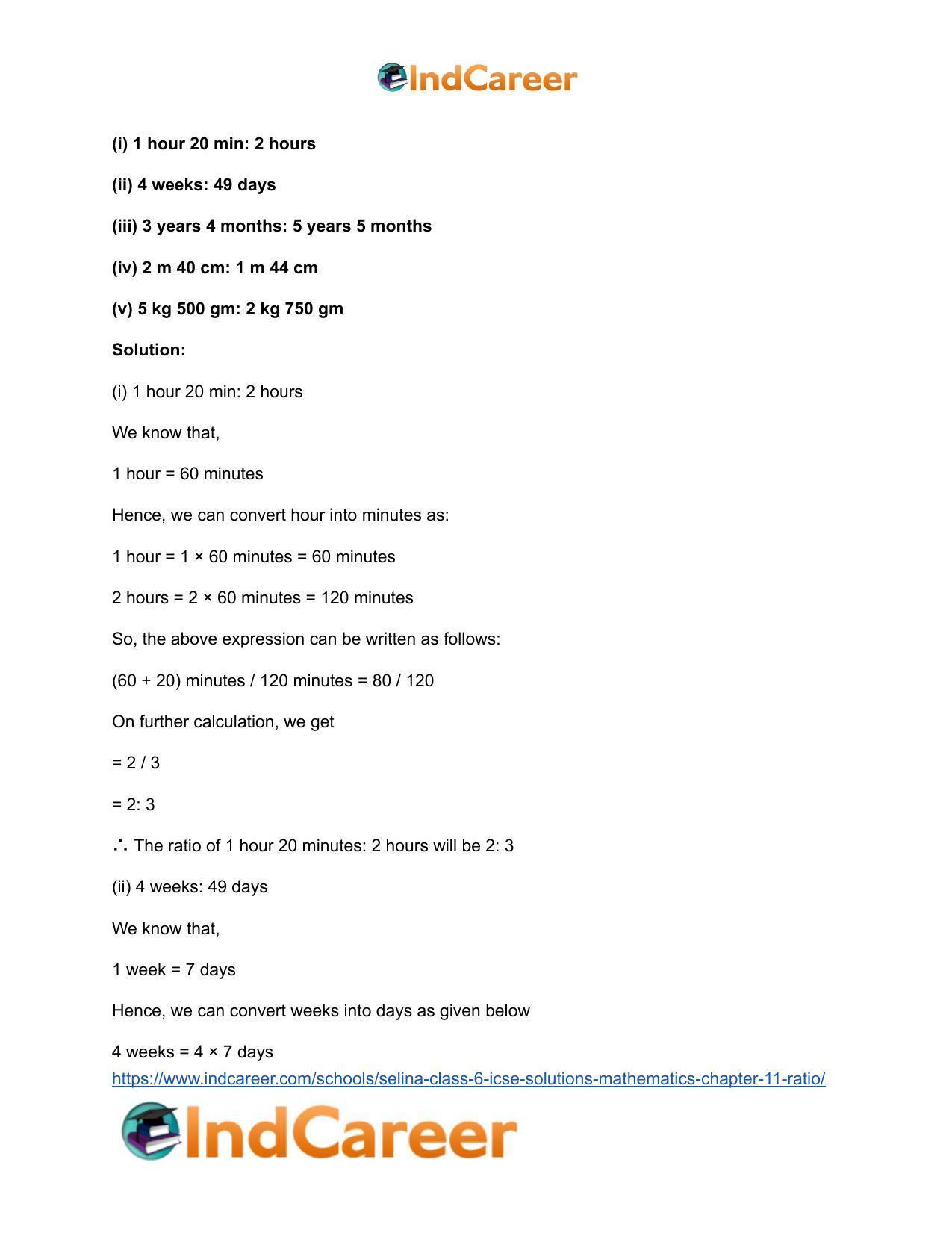 Selina Class 6 ICSE Solutions Mathematics : Chapter 11- Ratio - Page 45