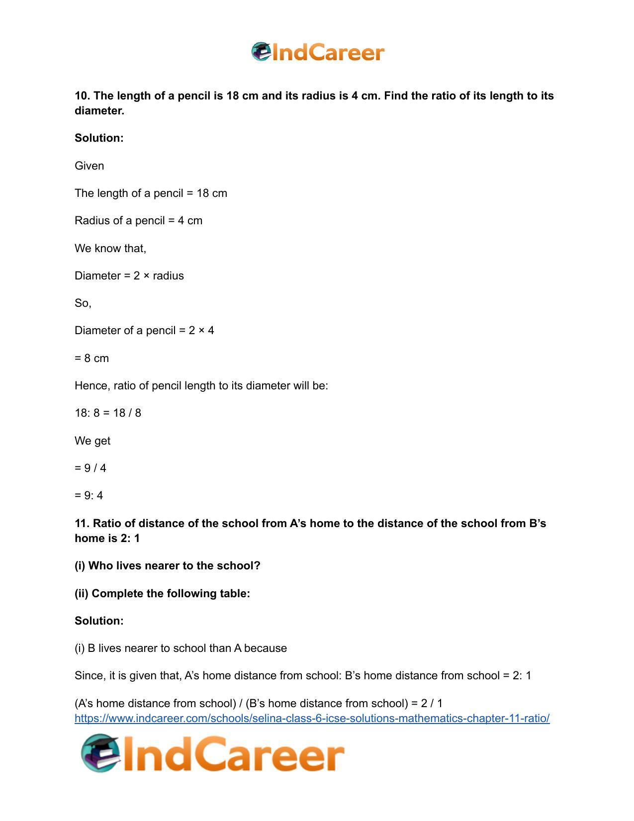 Selina Class 6 ICSE Solutions Mathematics : Chapter 11- Ratio - Page 53