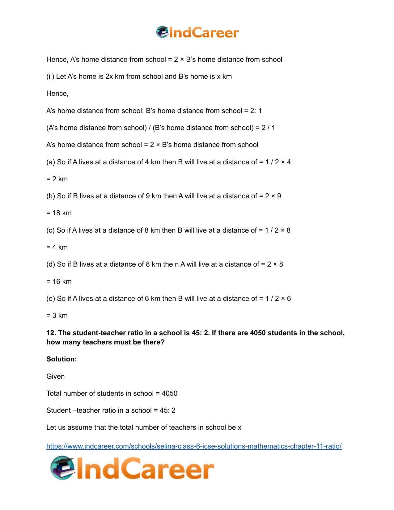 Selina Class 6 ICSE Solutions Mathematics : Chapter 11- Ratio - Page 54