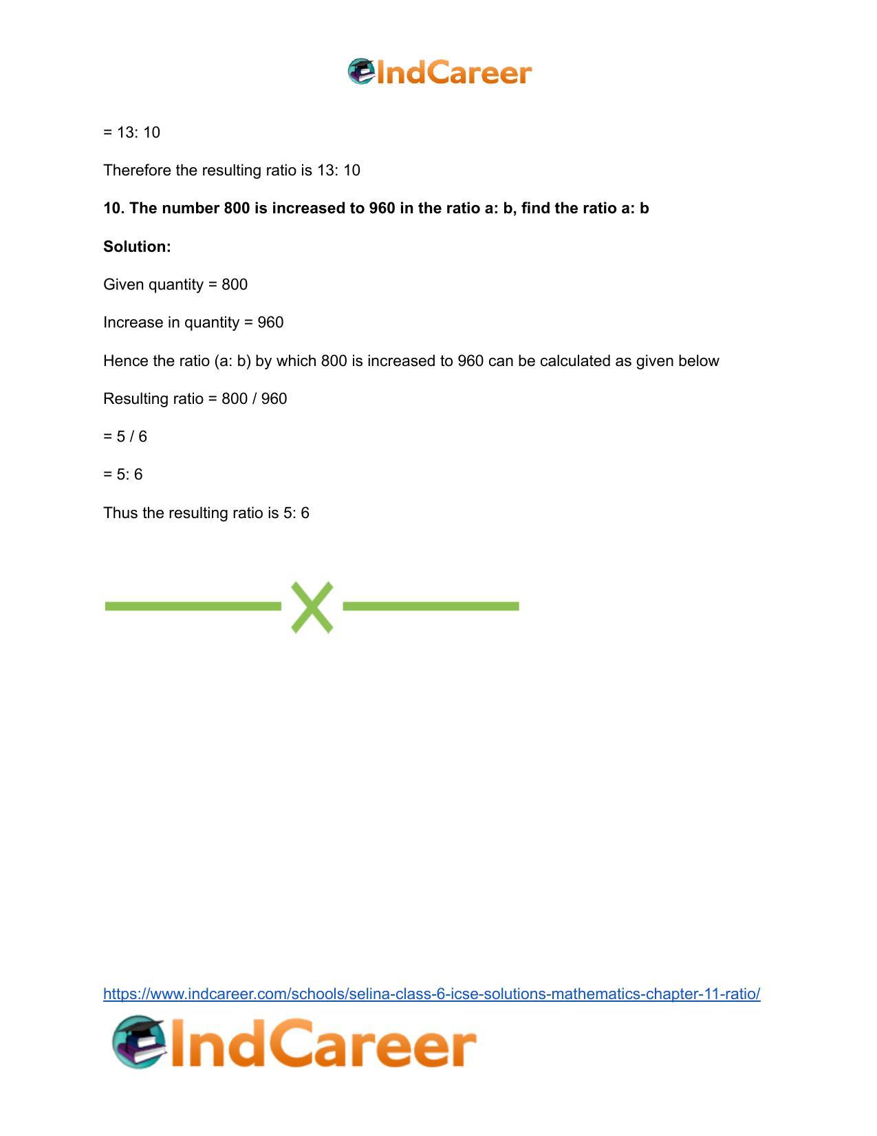 Selina Class 6 ICSE Solutions Mathematics : Chapter 11- Ratio - Page 69