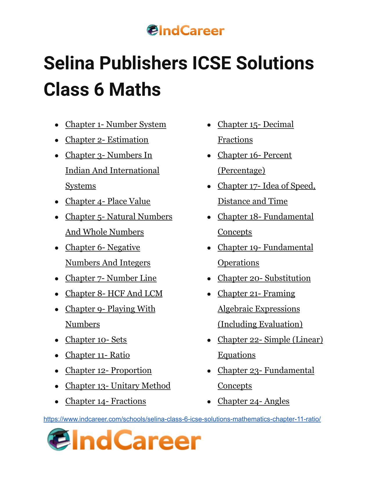 Selina Class 6 ICSE Solutions Mathematics : Chapter 11- Ratio - Page 70