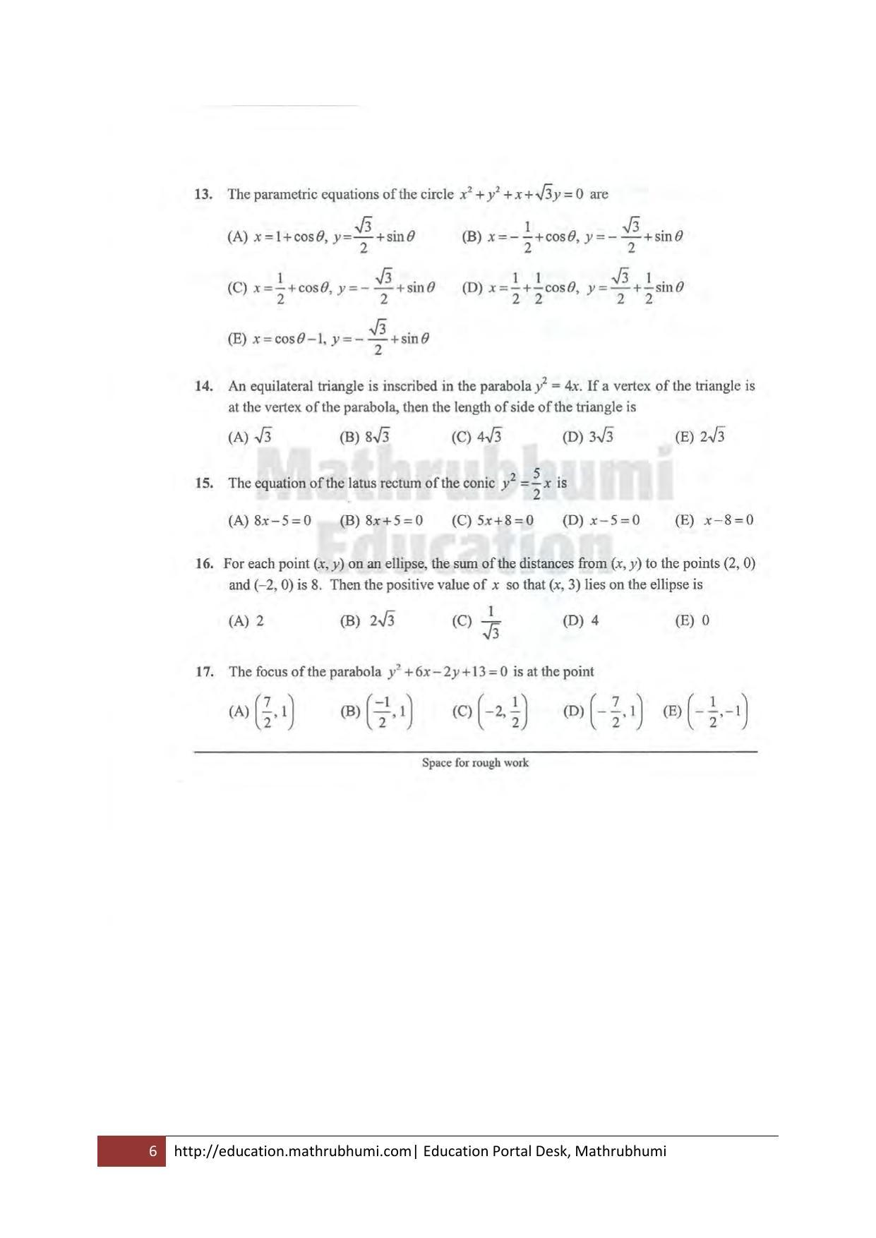 KEAM Paper II 2011 Question Paper - Page 6