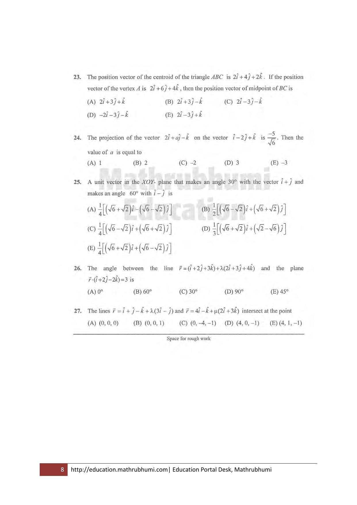 KEAM Paper II 2011 Question Paper - Page 8