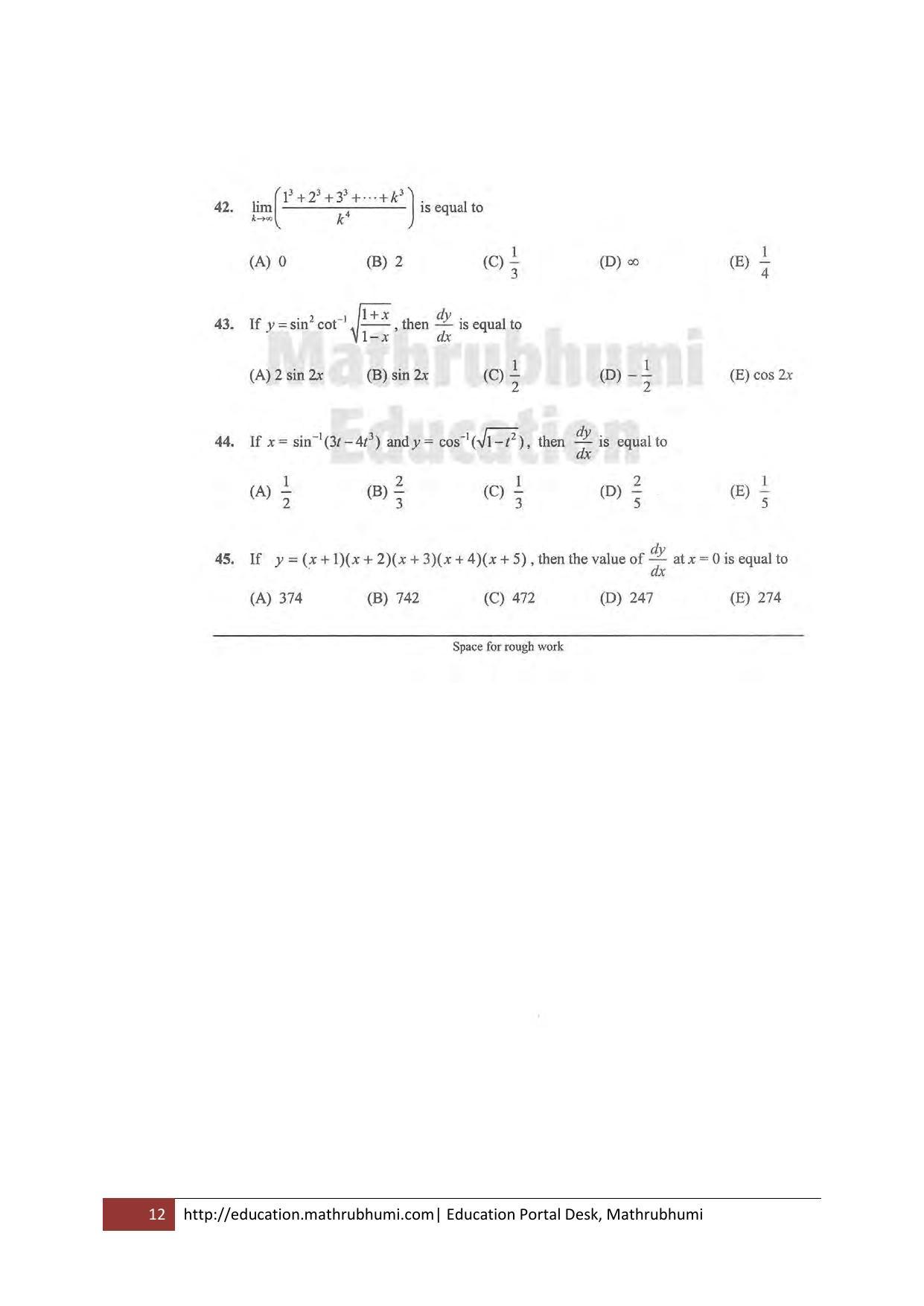 KEAM Paper II 2011 Question Paper - Page 12