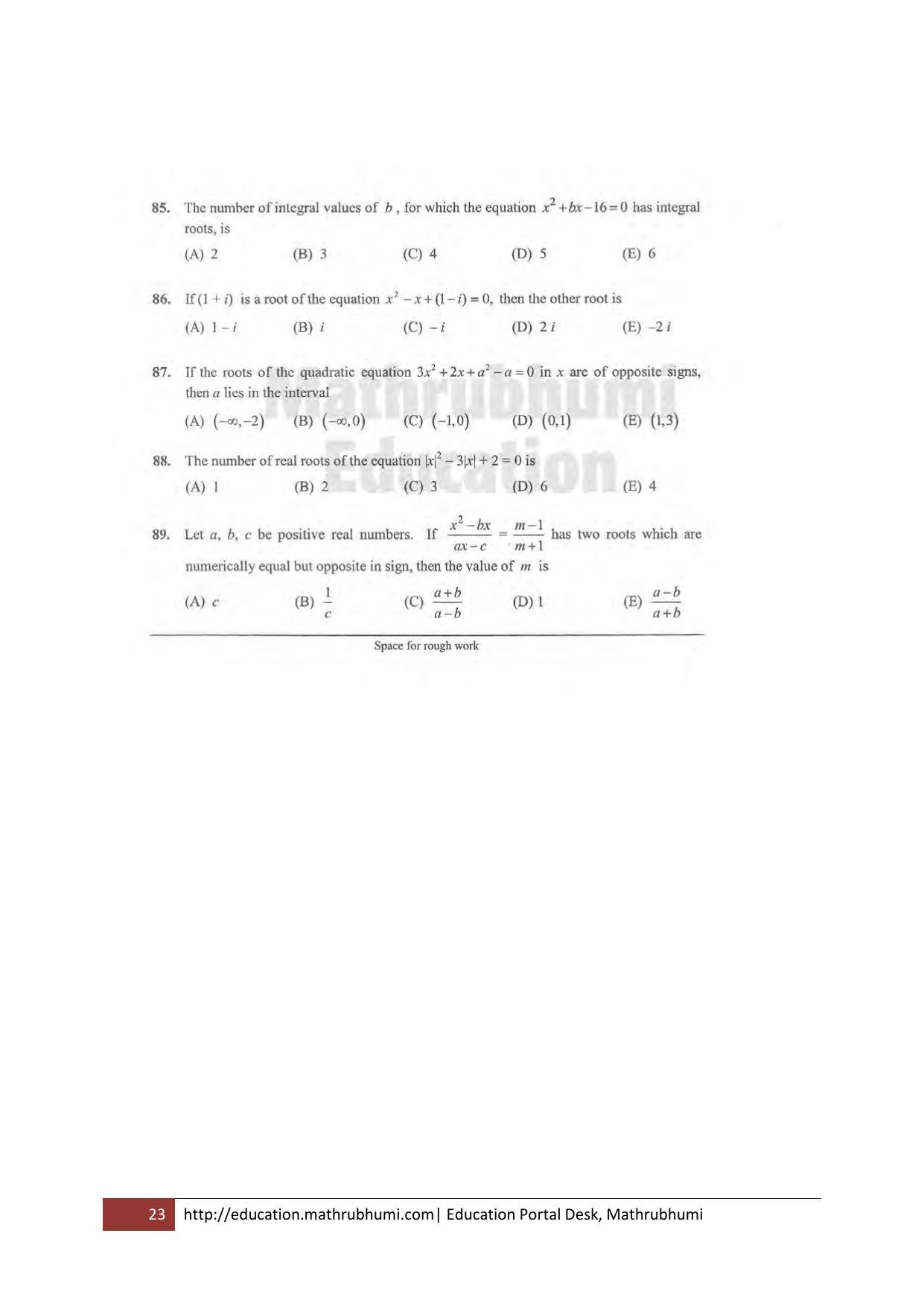 KEAM Paper II 2011 Question Paper - Page 23