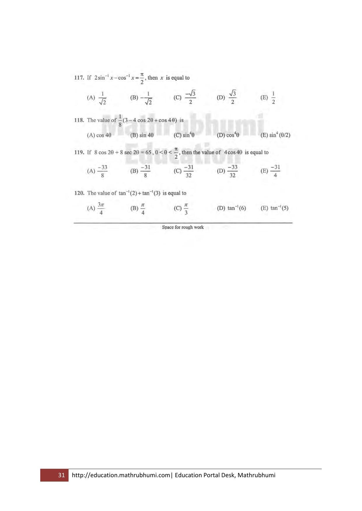 KEAM Paper II 2011 Question Paper - Page 31