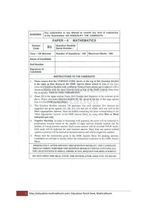 KEAM Paper II 2011 Question Paper