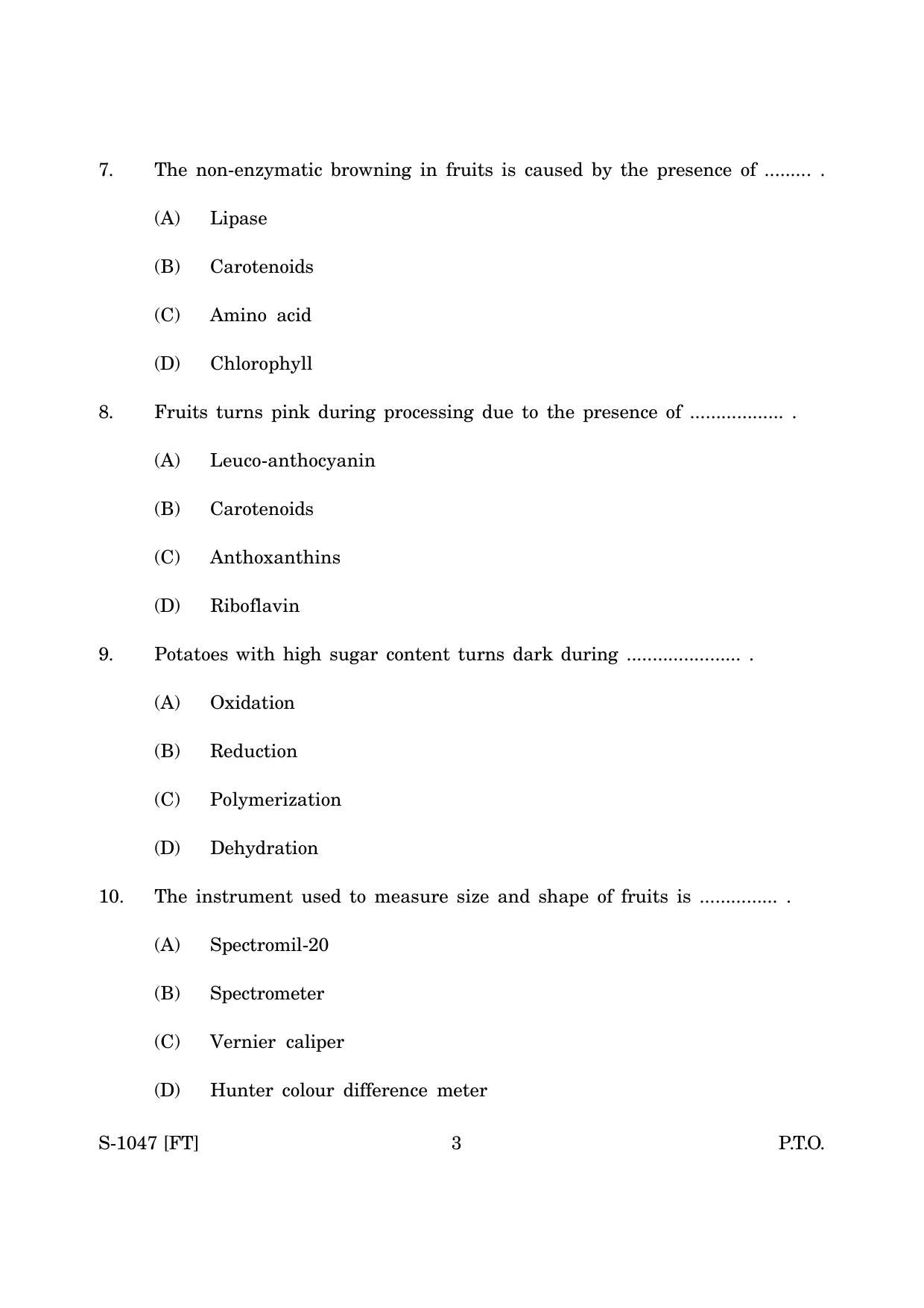 Goa Board Class 10 Food Processing (November 2022) Question Paper - Page 3
