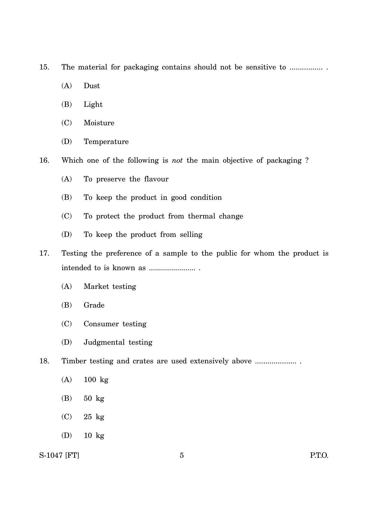 Goa Board Class 10 Food Processing (November 2022) Question Paper - Page 5