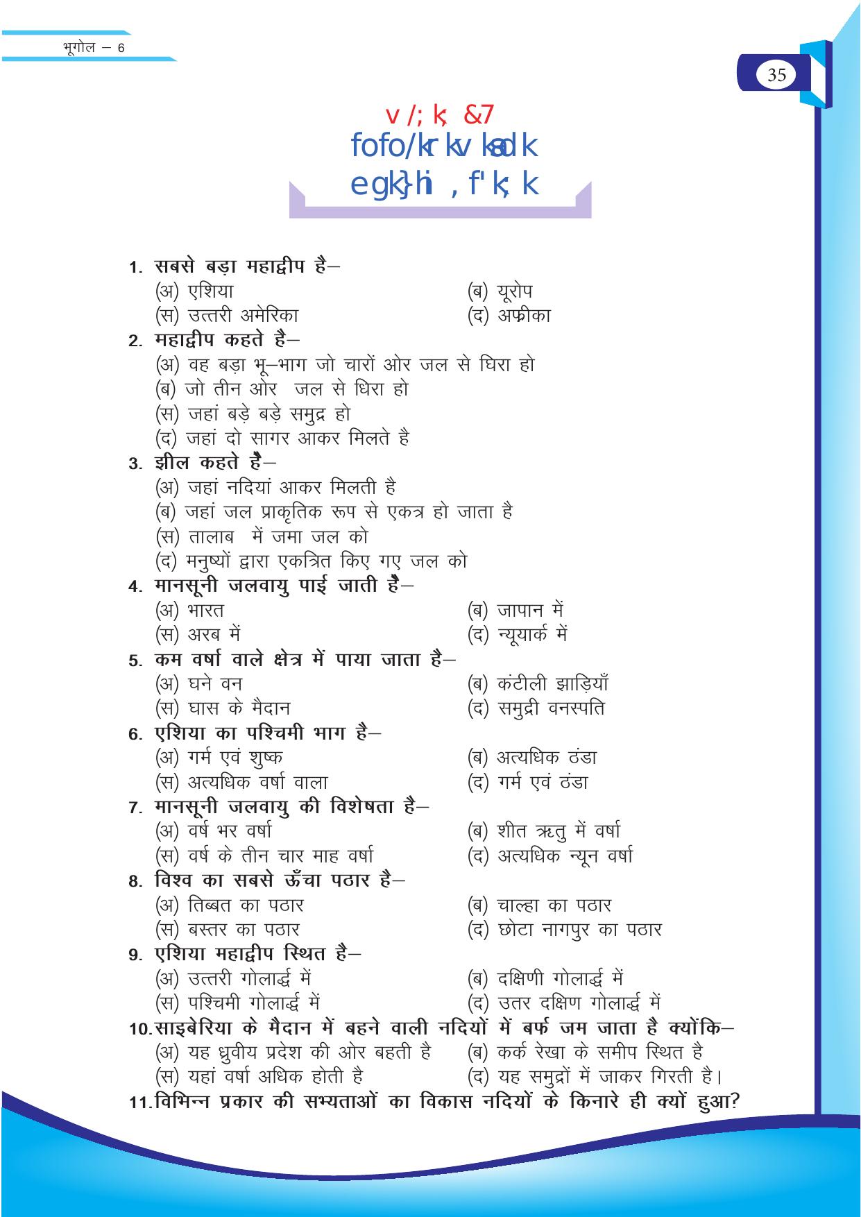 Chhattisgarh Board Class 6 SST Question Bank - Page 35