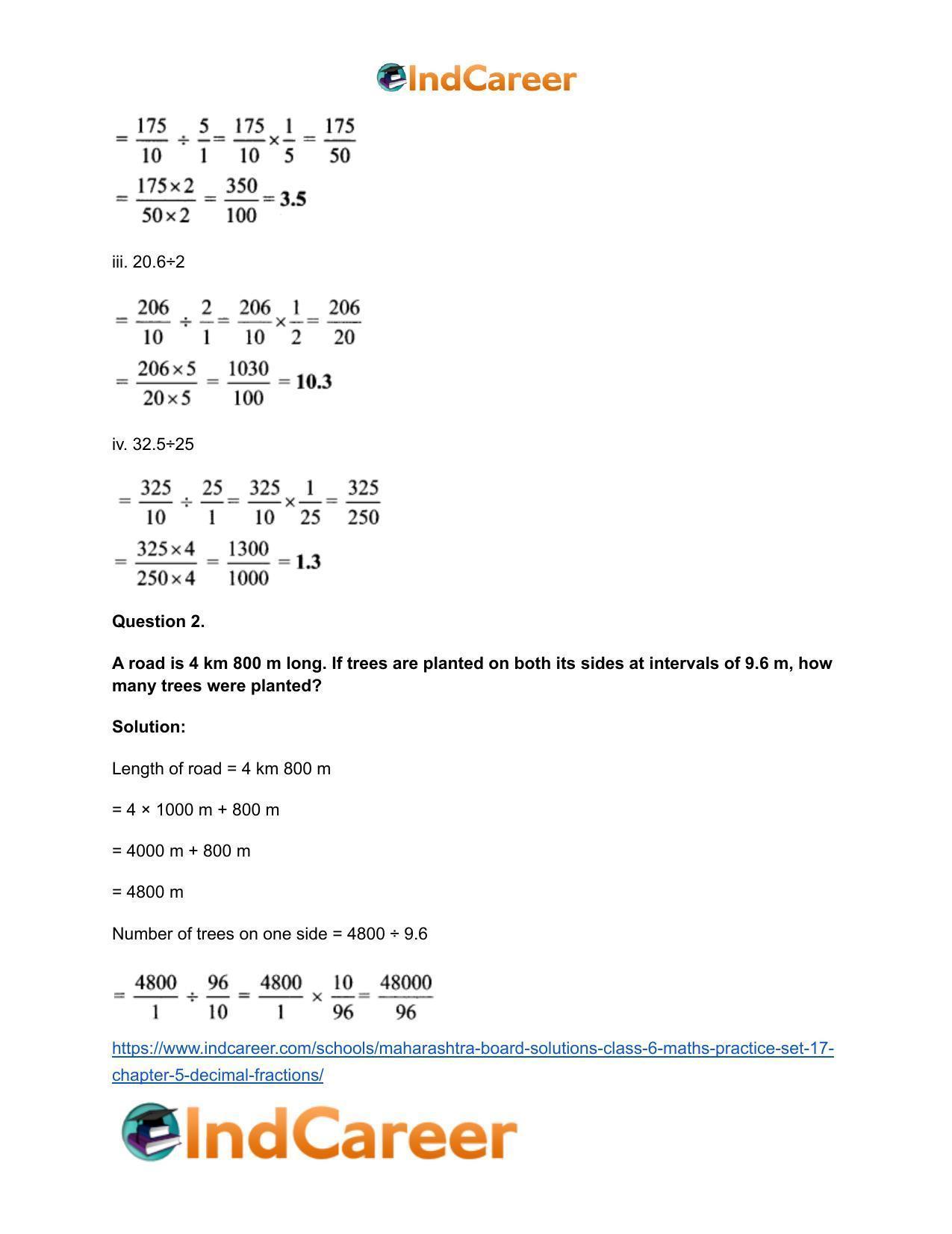 Maharashtra Board Solutions Class 6-Maths (Practice Set 17): Chapter 5- Decimal Fractions - Page 3