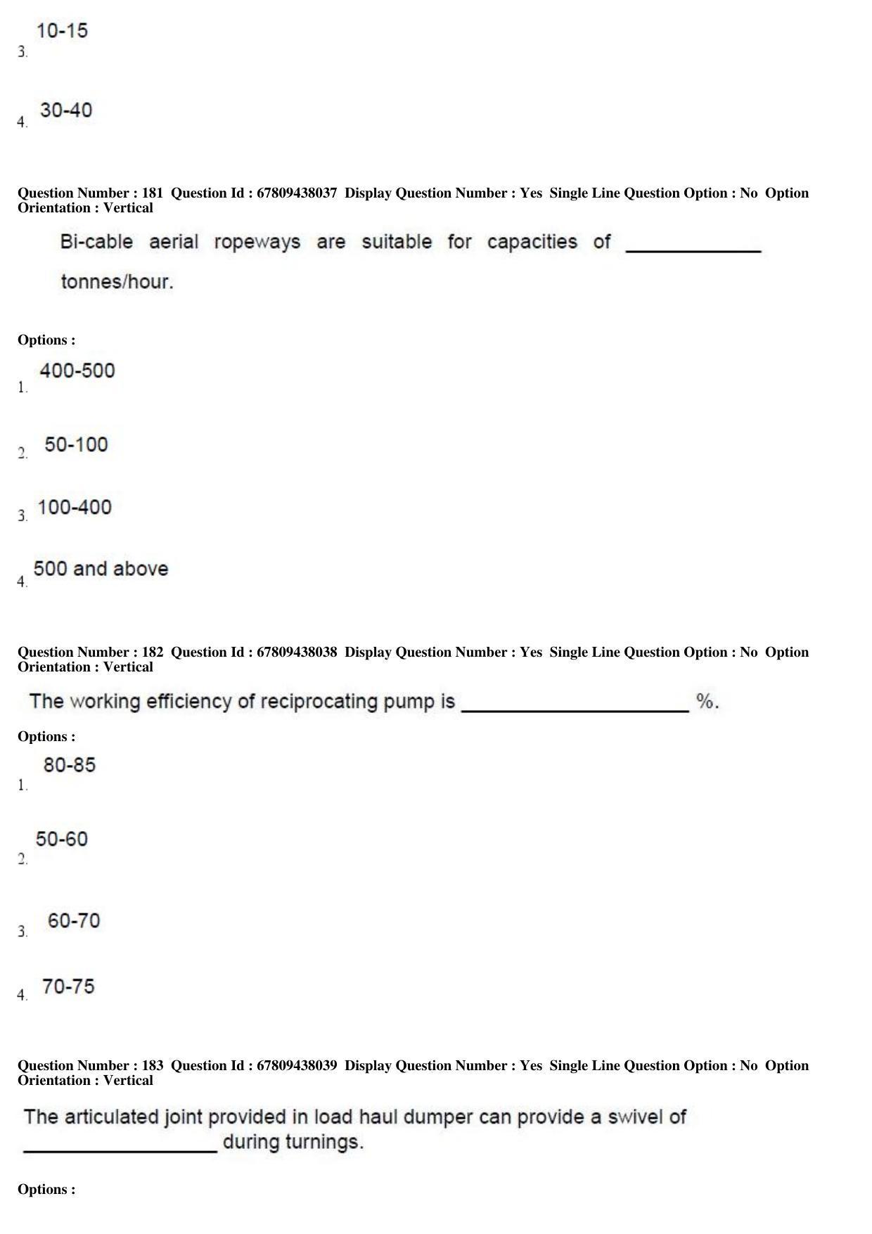 AP ECET 2019 - Mining Engineering Question Paper With Preliminary Keys Shift1 - Page 66