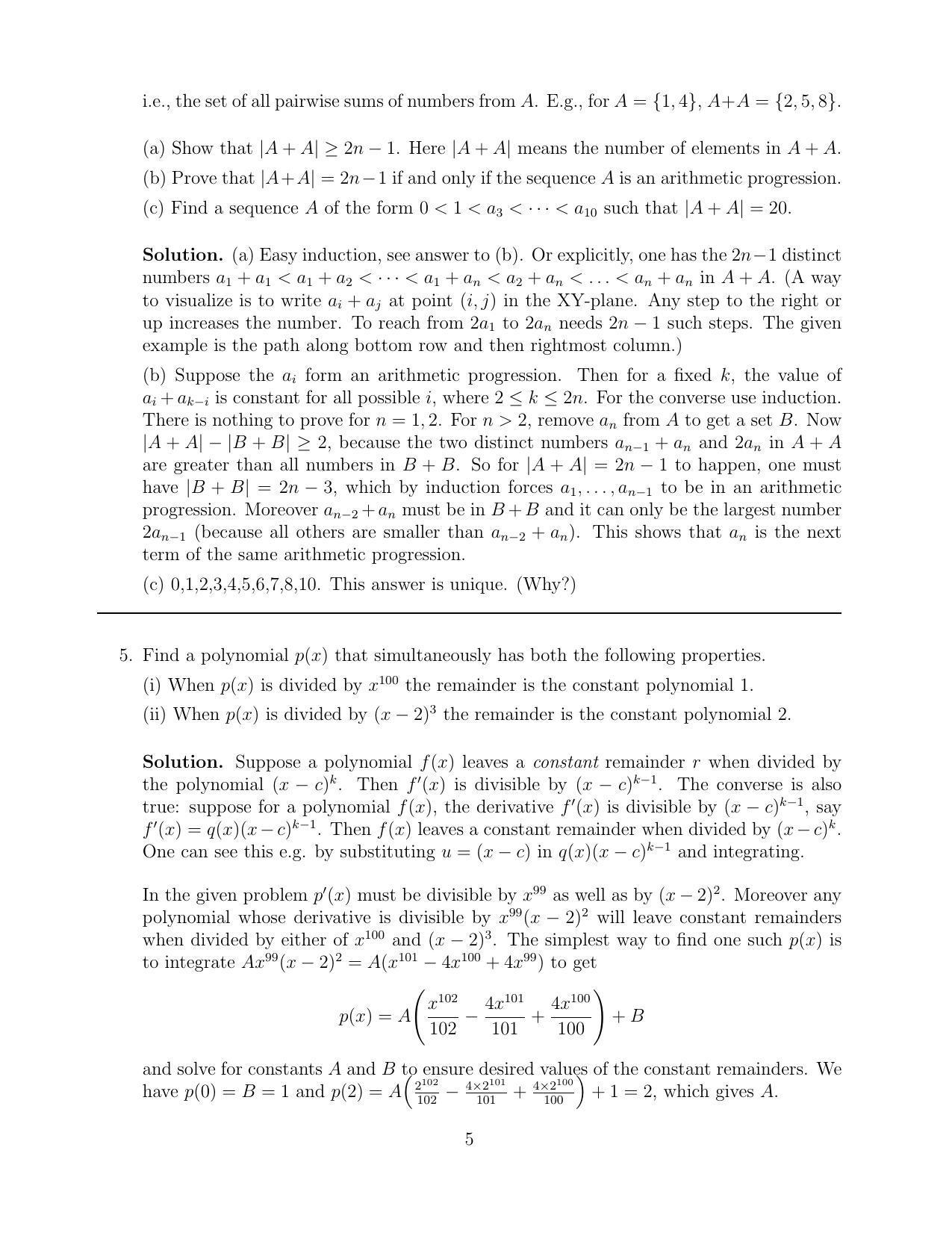 CMI Entrance Exam 2016 Solutions B.Sc (Hons.) Mathematics and Computer Science - Page 5