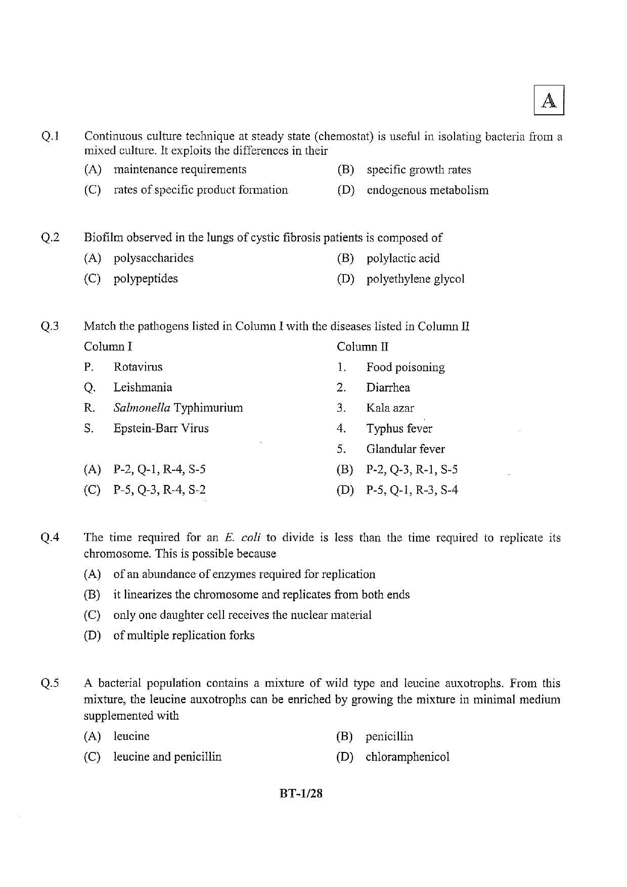 JAM 2013: BT Question Paper - Page 2
