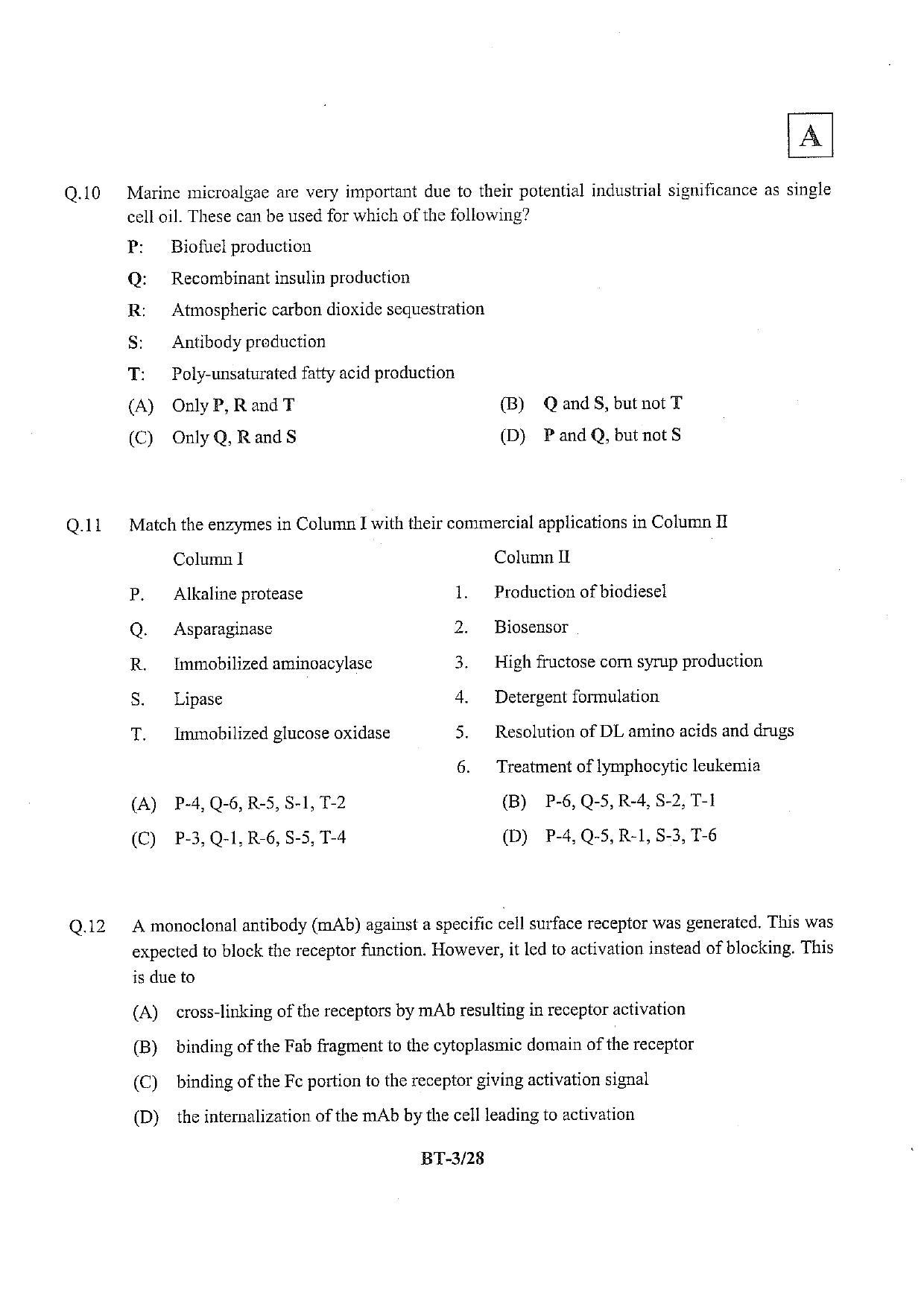 JAM 2013: BT Question Paper - Page 4