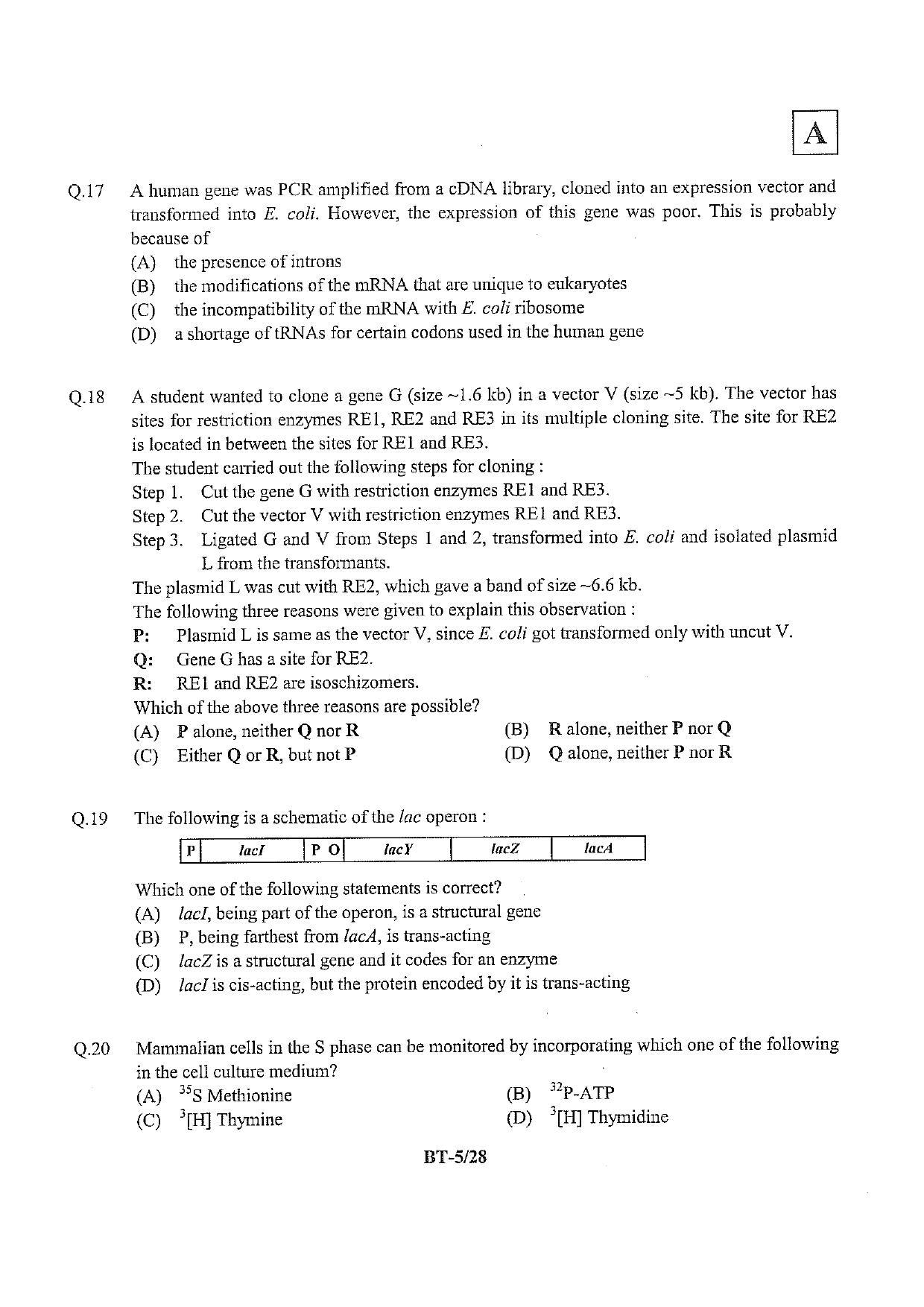 JAM 2013: BT Question Paper - Page 6
